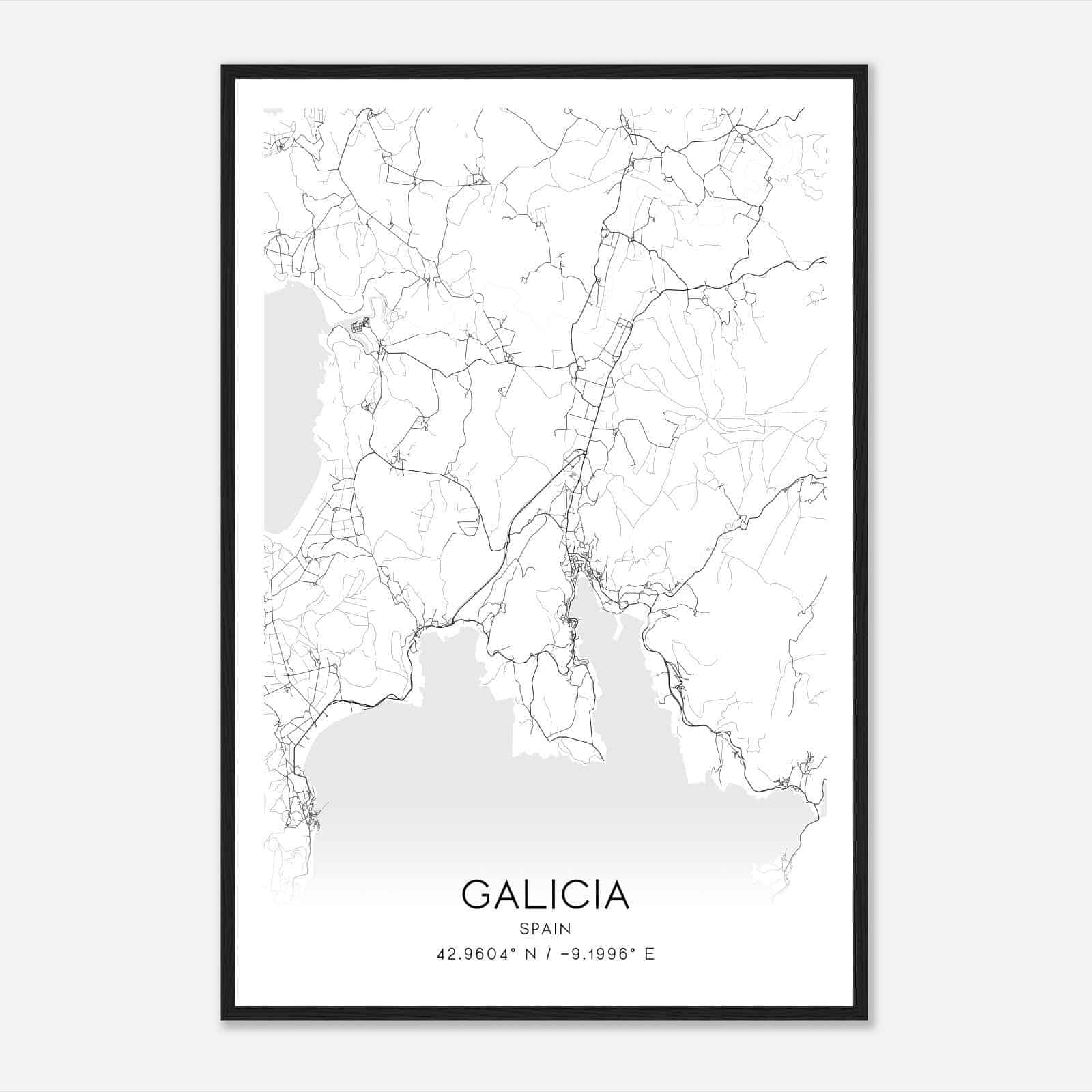 Cee Spain Map Poster, Modern Home Decor Wall Art Print