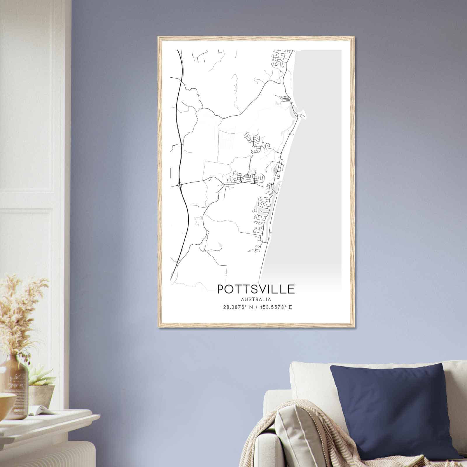 Deerfield Kansas Map Poster, Modern Home Decor Wall Art Print (Copy)