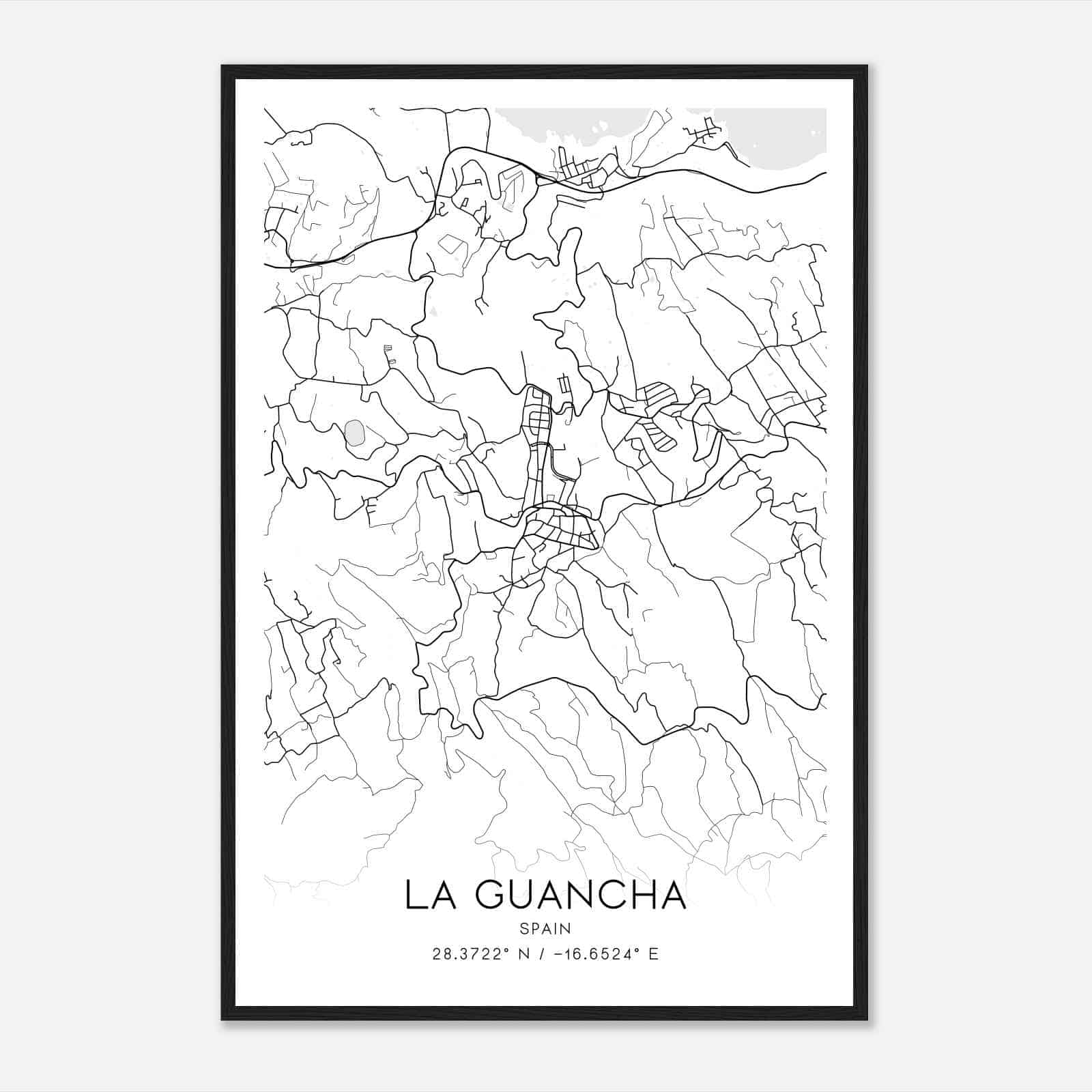 La Guancha Spain Map Poster, Modern Home Decor Wall Art Print