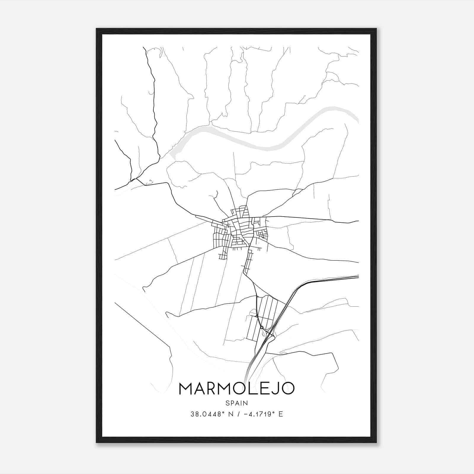 Marmolejo Spain Map Poster, Modern Home Decor Wall Art Print