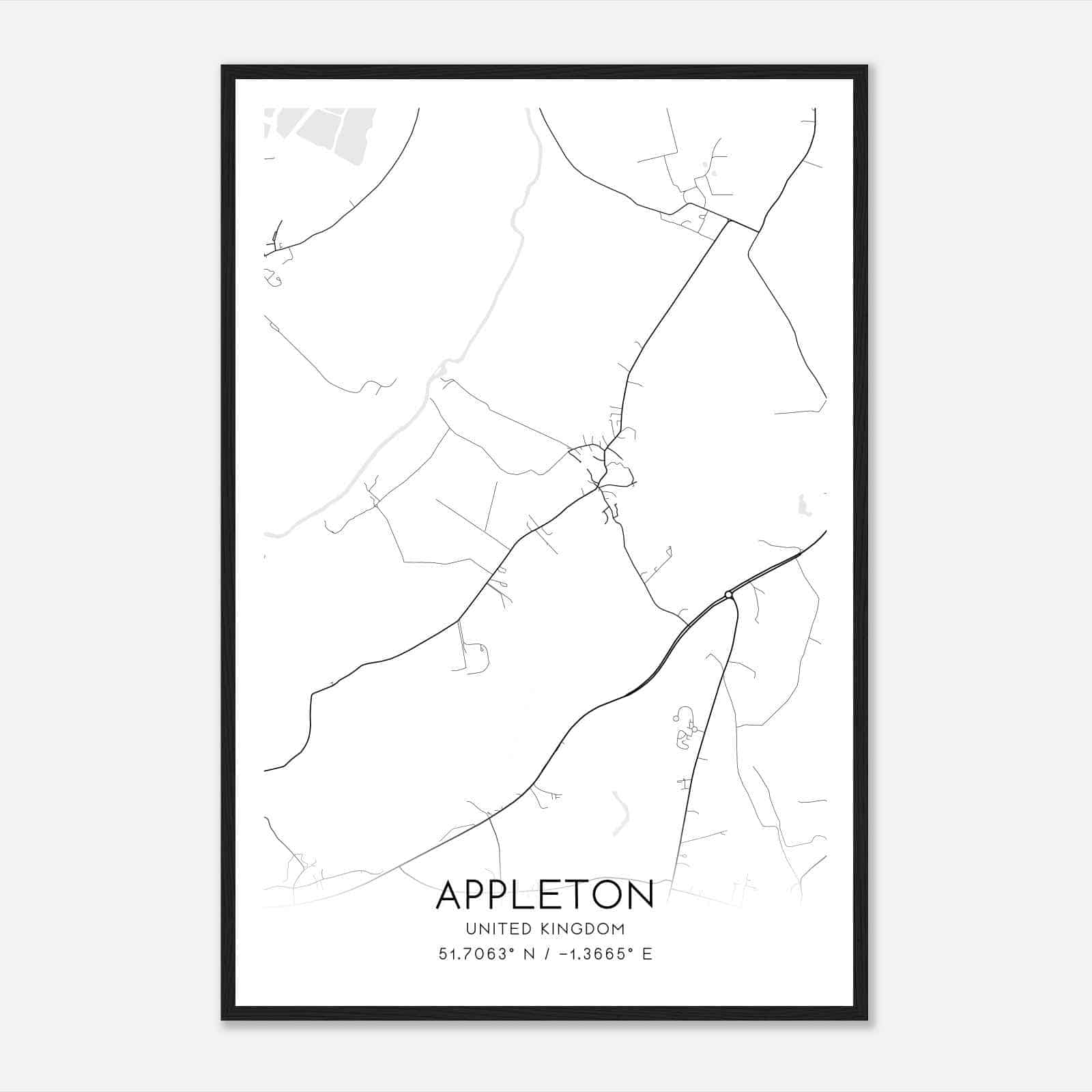 Appleton United Kingdom Map Poster, Modern Home Decor Wall Art Print