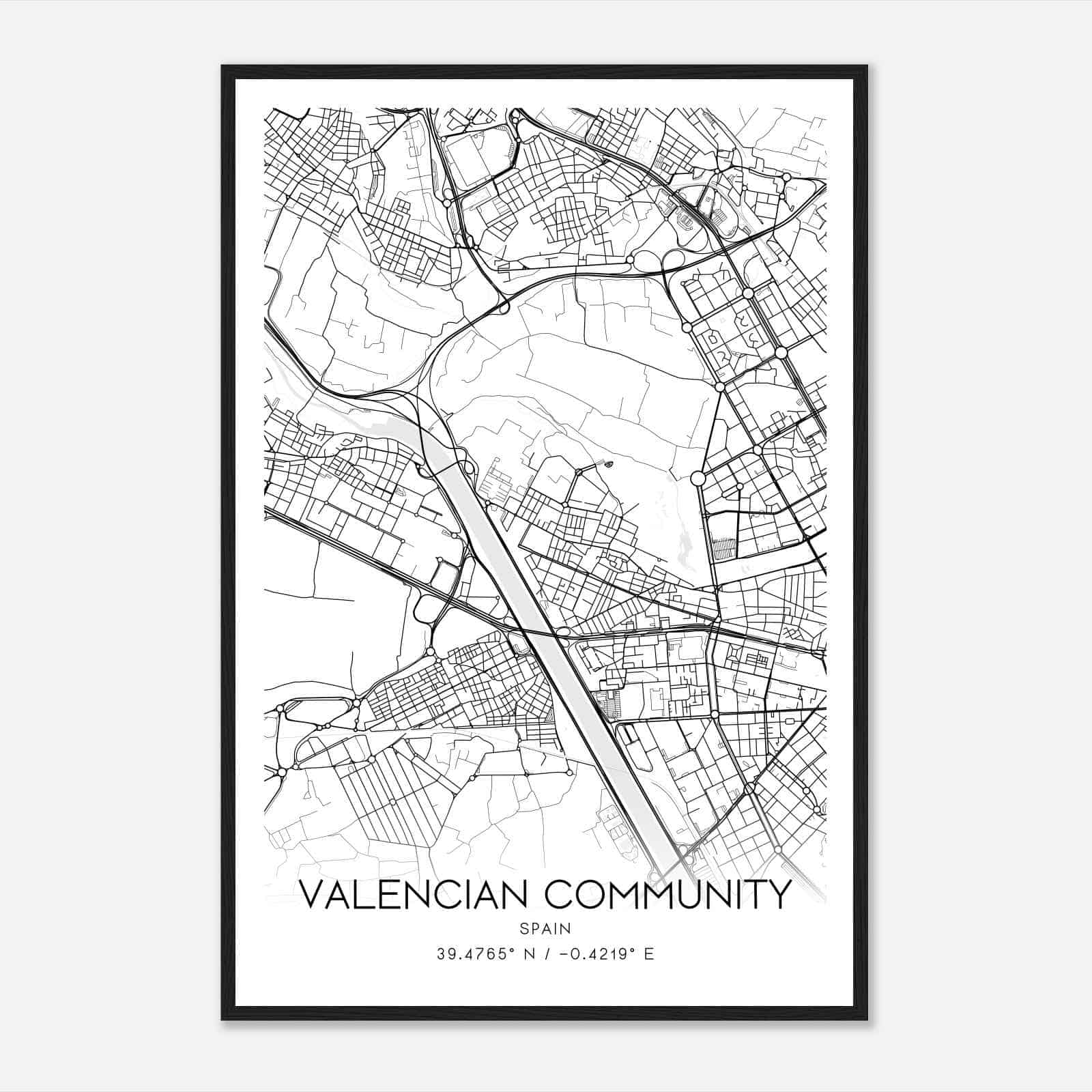 Mislata Spain Map Poster, Modern Home Decor Wall Art Print