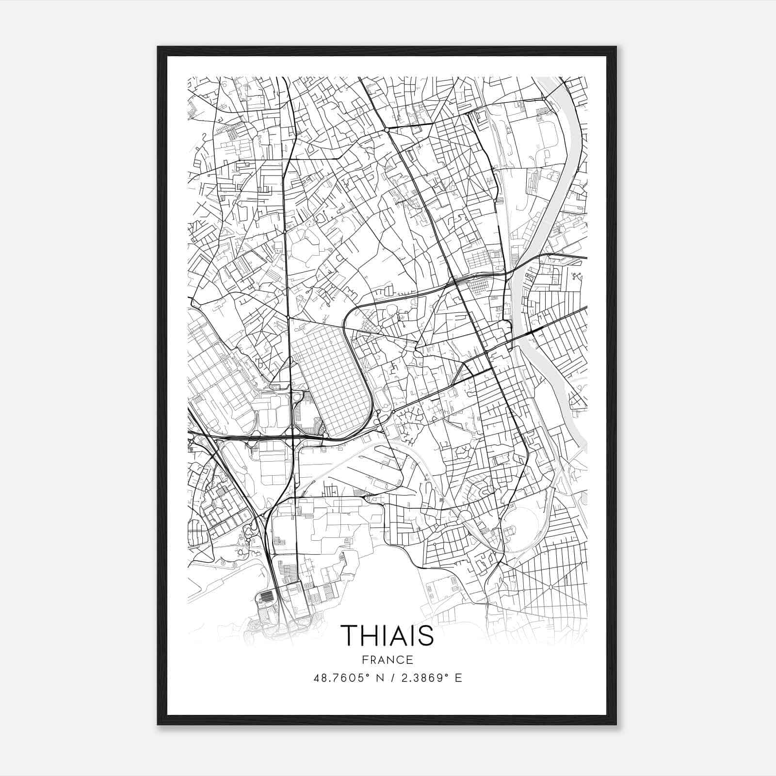 Thiais France Map Poster, Modern Home Decor Wall Art Print Thiais France Map Poster, Modern Home Decor Wall Art Print