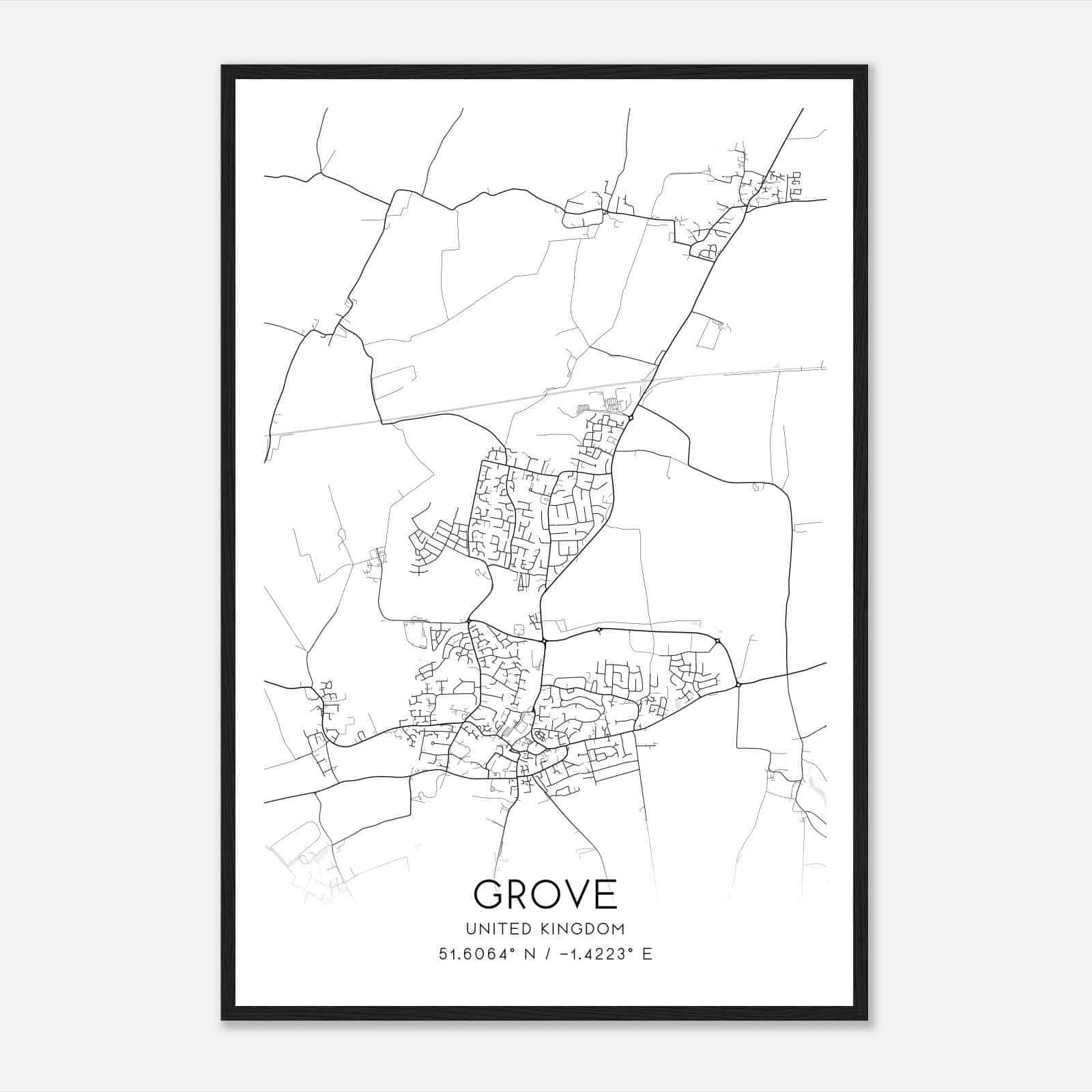 Grove United Kingdom Map Poster, Modern Home Decor Wall Art Print