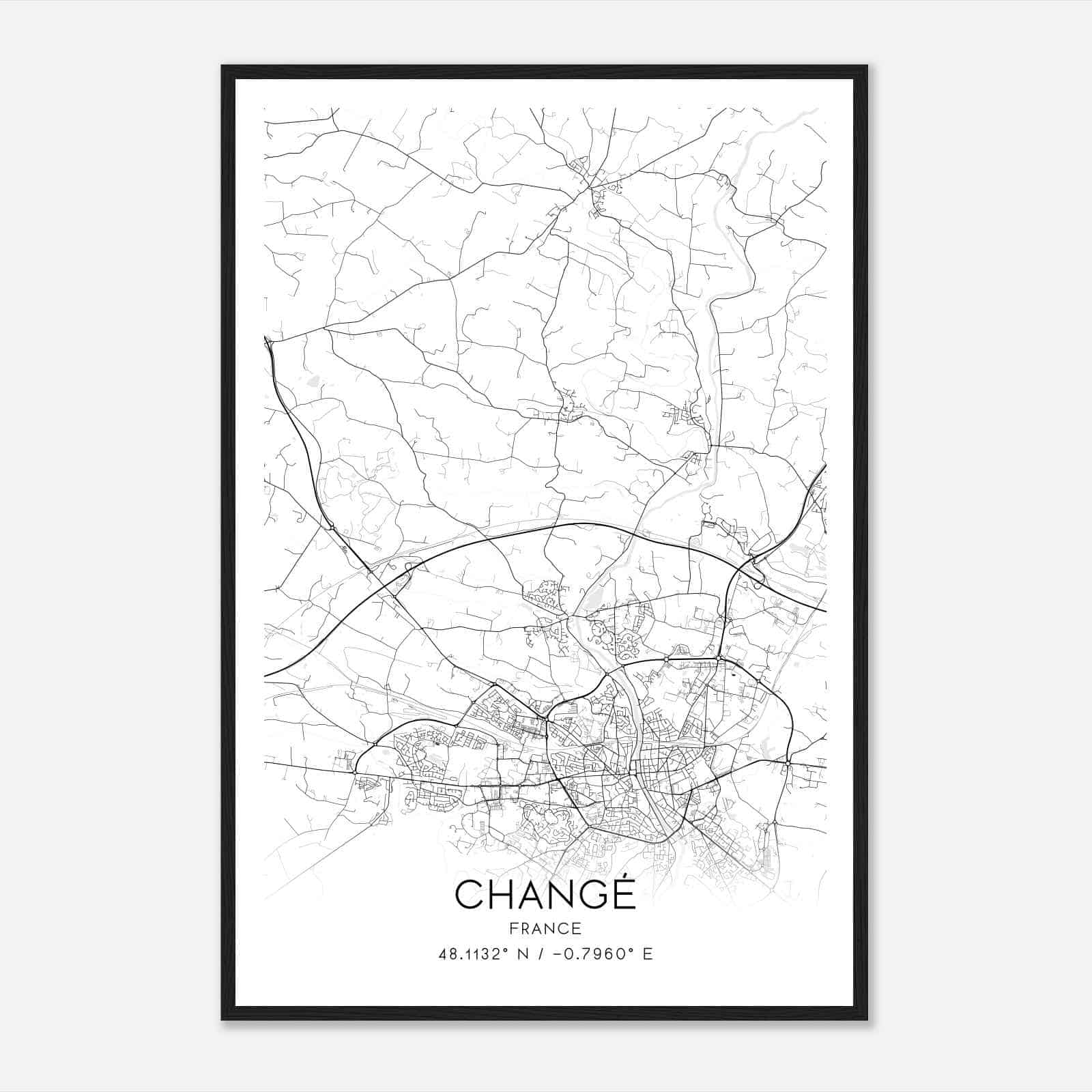 Change France Map Poster, Modern Home Decor Wall Art Print
