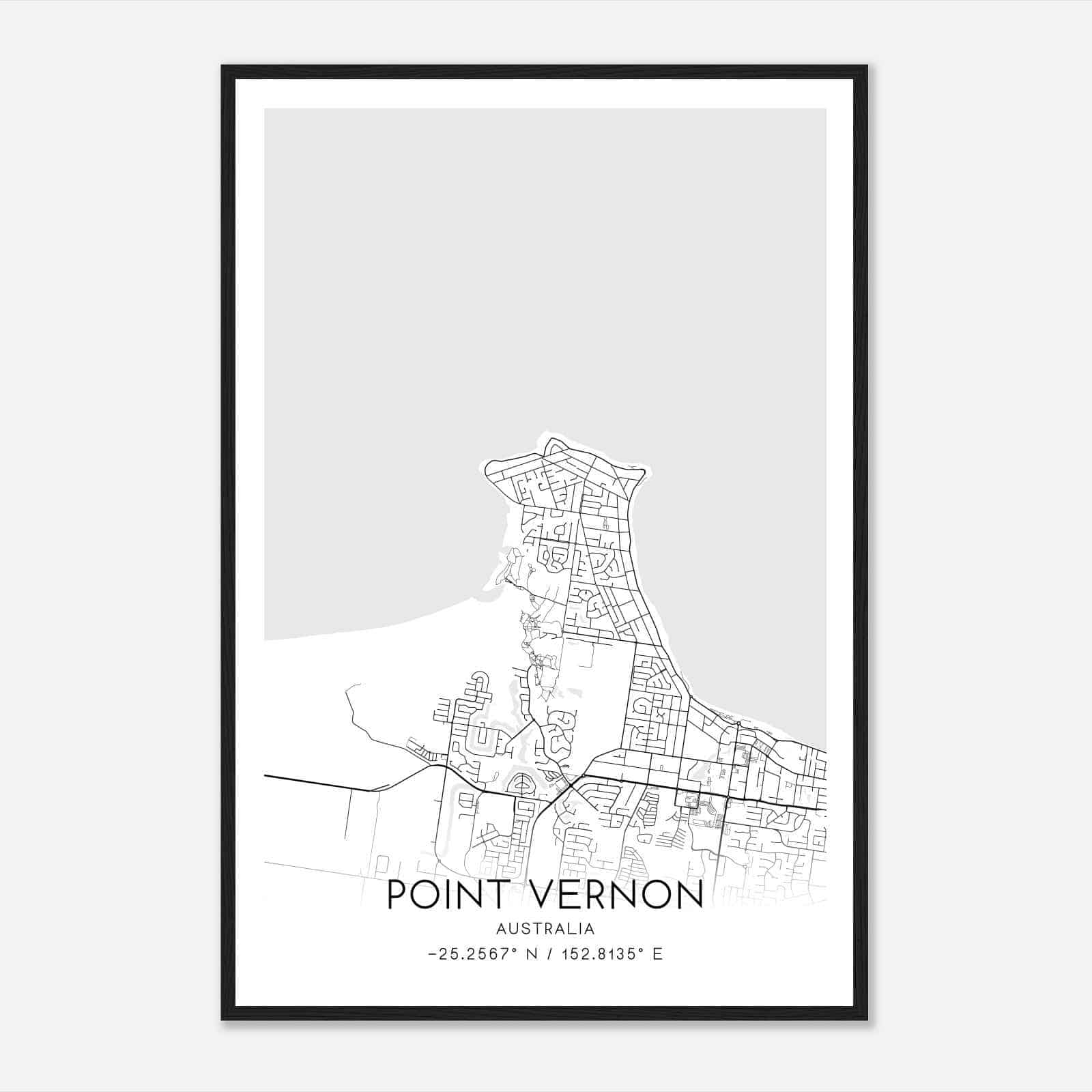 Point Vernon Australia Map Poster, Modern Home Decor Wall Art Print