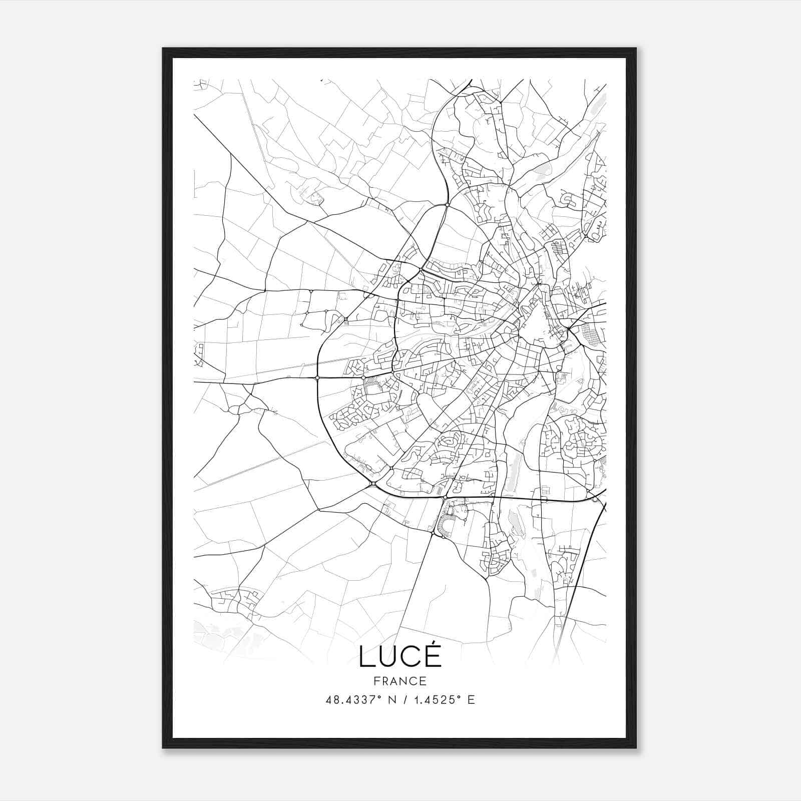 Luce France Map Poster, Modern Home Decor Wall Art Print