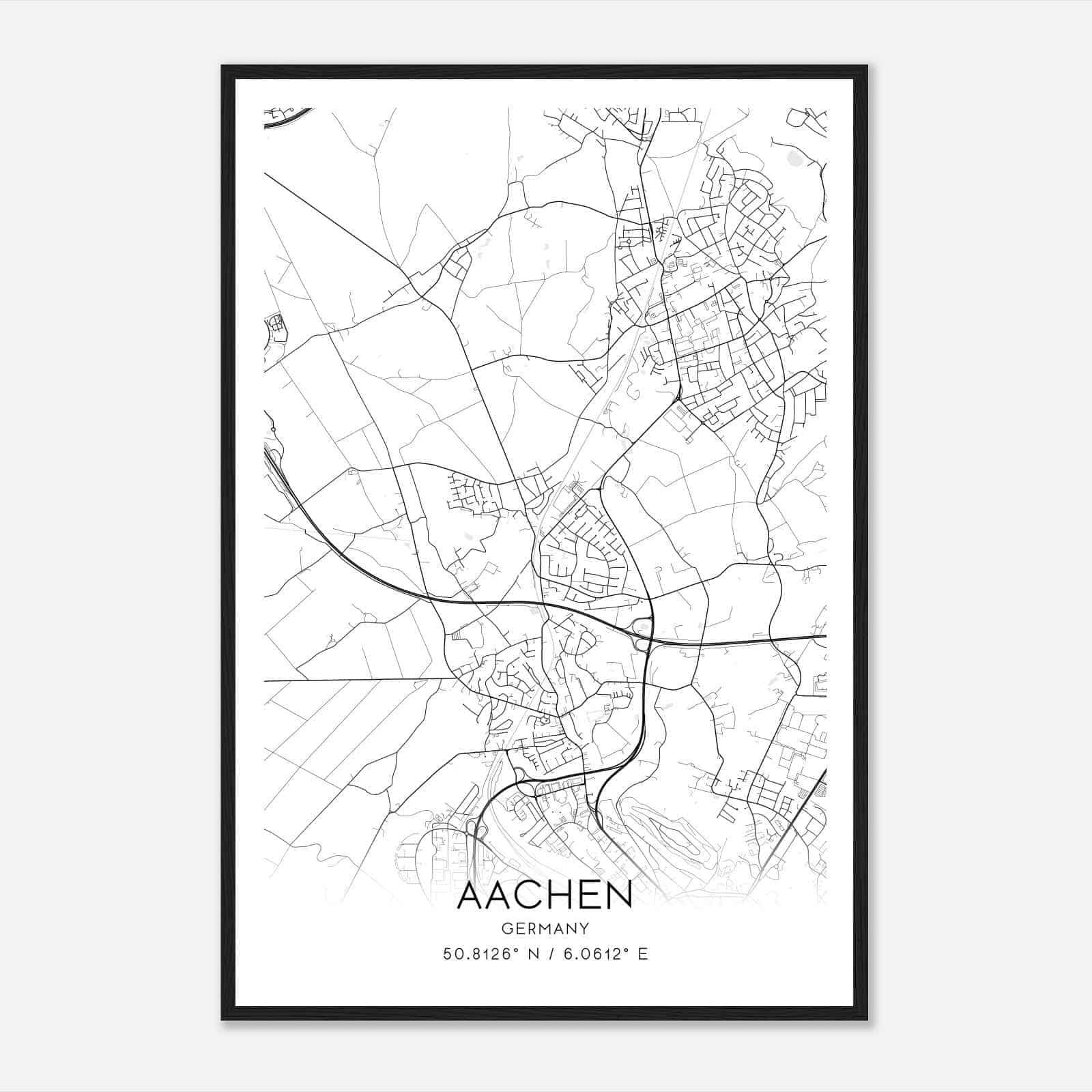 Richterich Germany Map Poster, Modern Home Decor Wall Art Print