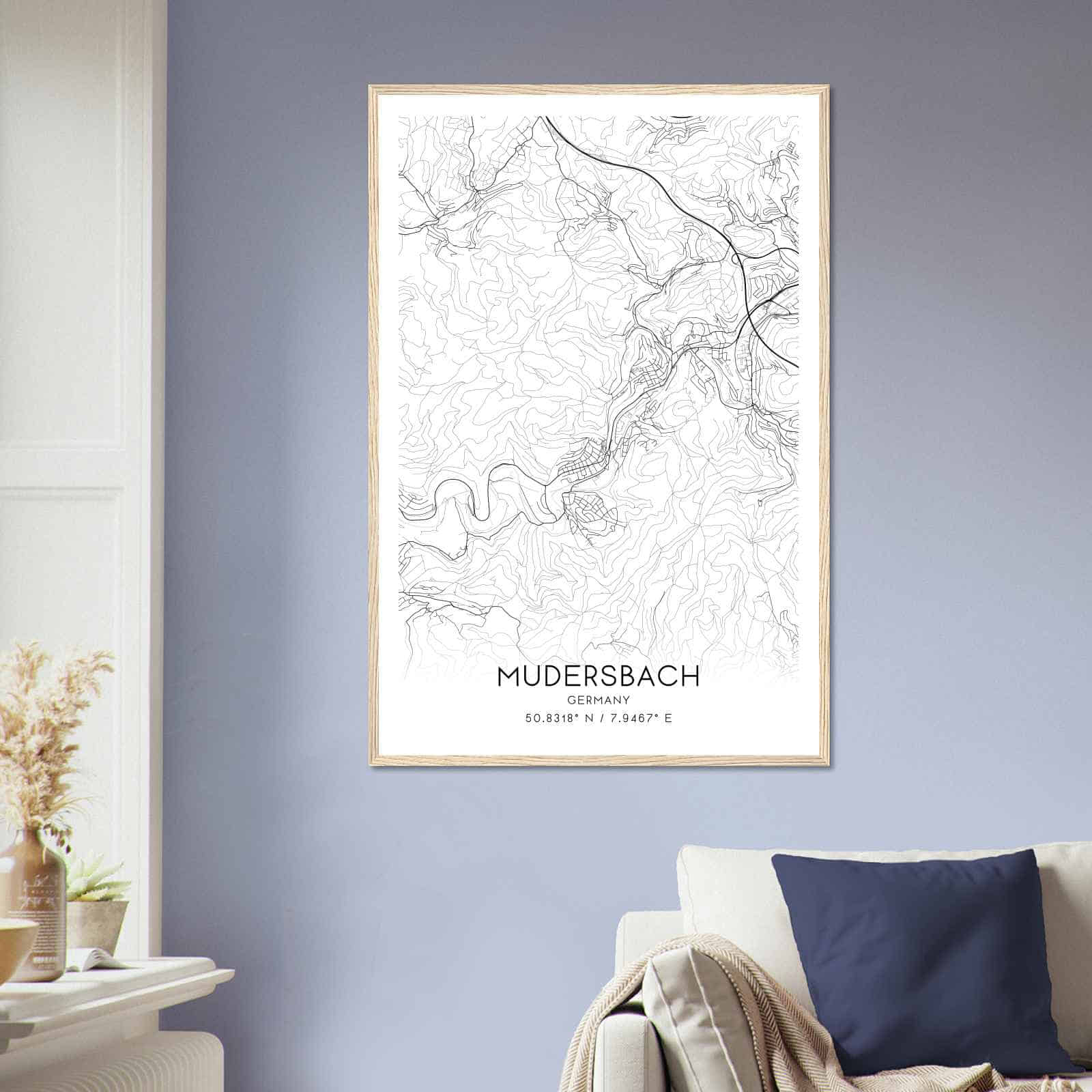 Deerfield Kansas Map Poster, Modern Home Decor Wall Art Print (Copy)