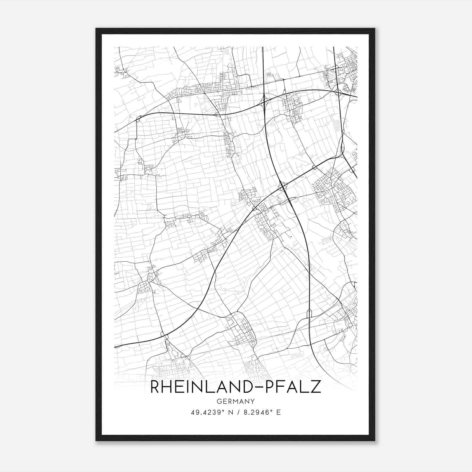 Dannstadt-Schauernheim Germany Map Poster, Modern Home Decor Wall Art Print