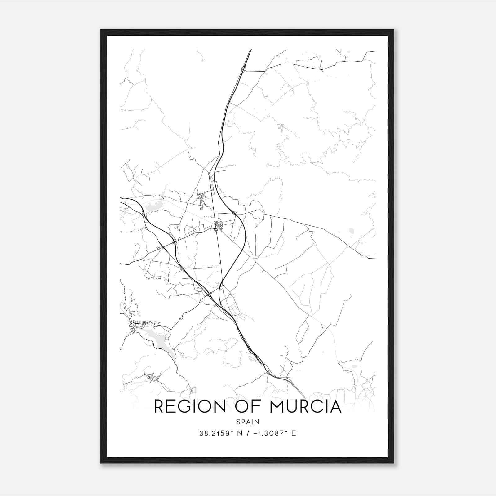 Blanca Spain Map Poster, Modern Home Decor Wall Art Print