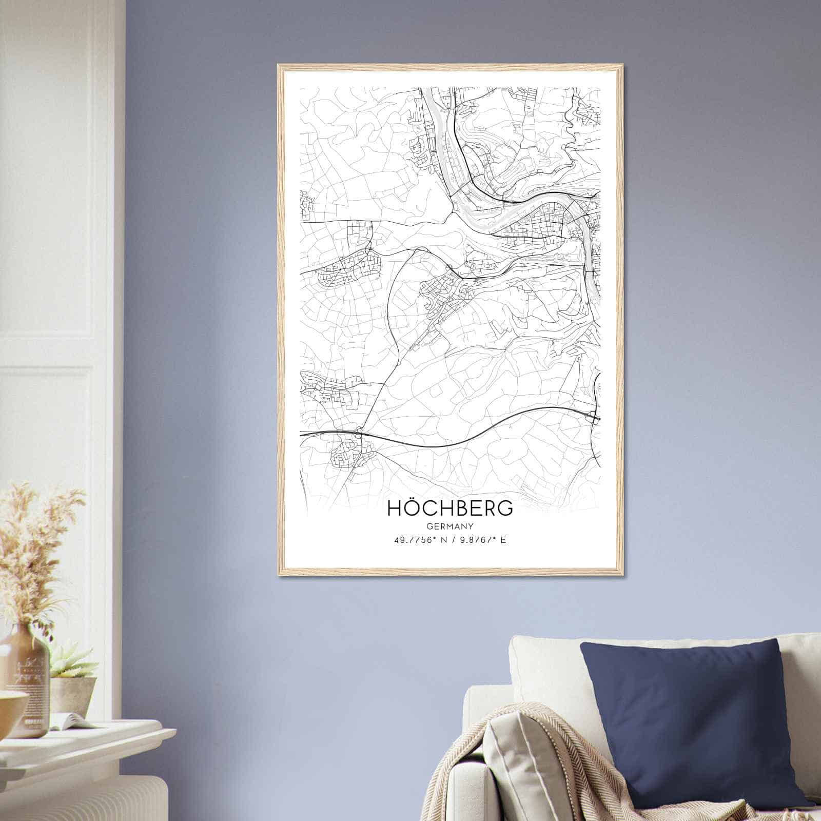 Deerfield Kansas Map Poster, Modern Home Decor Wall Art Print (Copy)