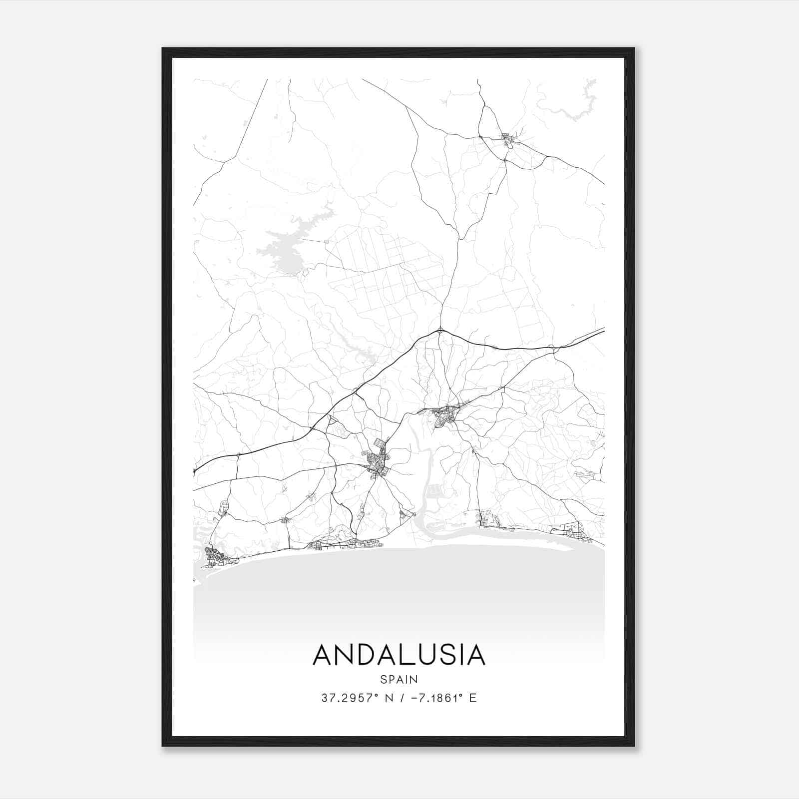 Lepe Spain Map Poster, Modern Home Decor Wall Art Print