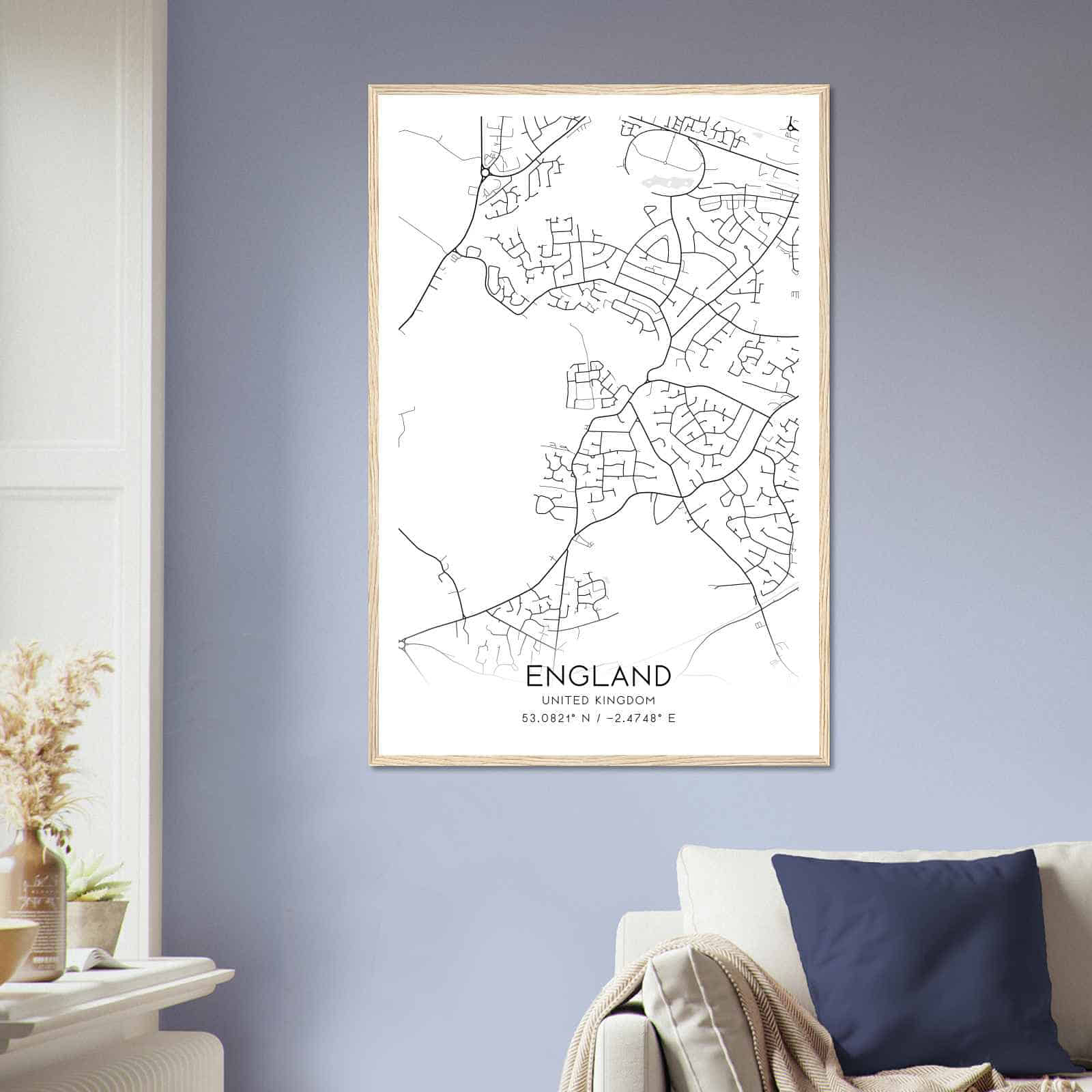 Deerfield Kansas Map Poster, Modern Home Decor Wall Art Print (Copy)