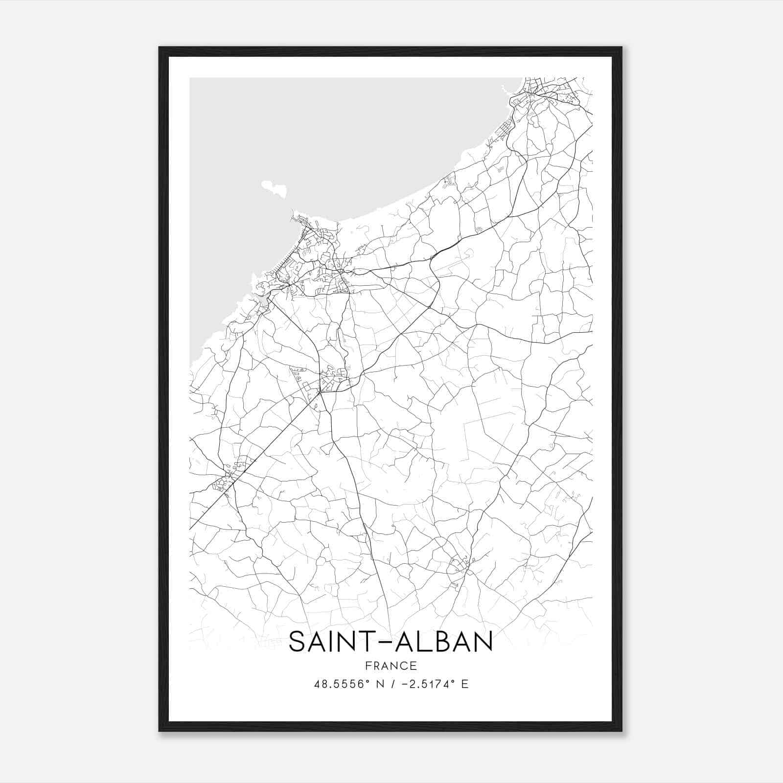 Saint-Alban France Map Poster, Modern Home Decor Wall Art Print