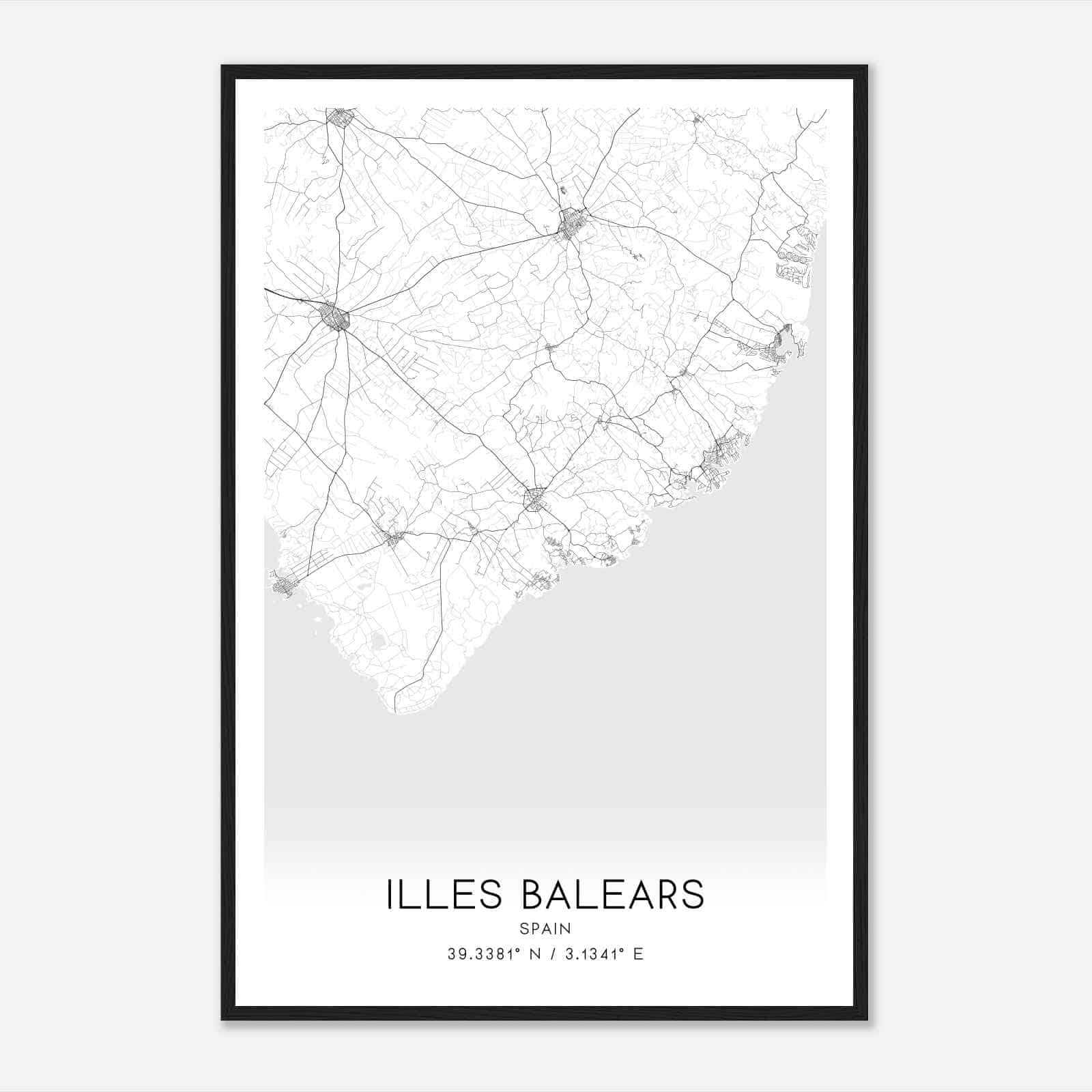 Santany Spain Map Poster, Modern Home Decor Wall Art Print