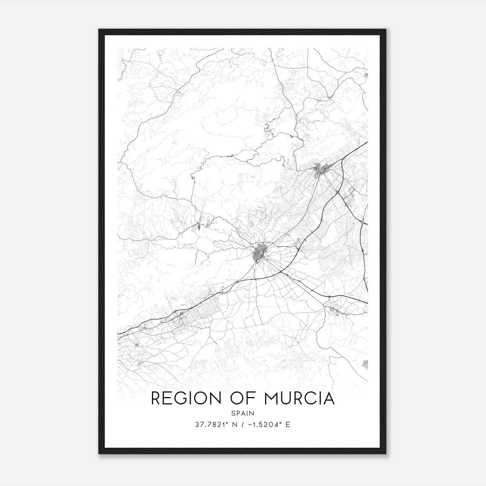 Totana Spain Map Poster, Modern Home Decor Wall Art Print