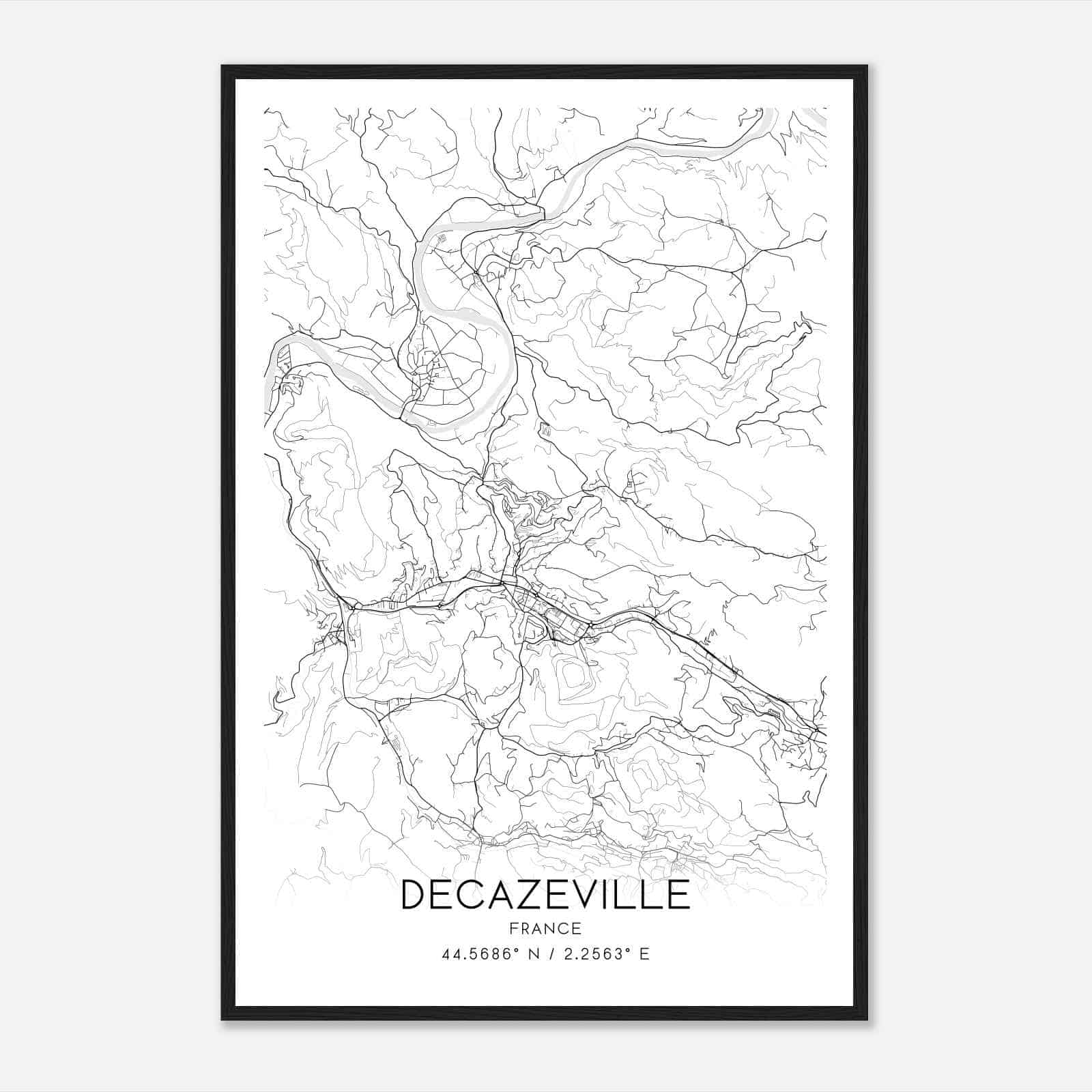 Decazeville France Map Poster, Modern Home Decor Wall Art Print