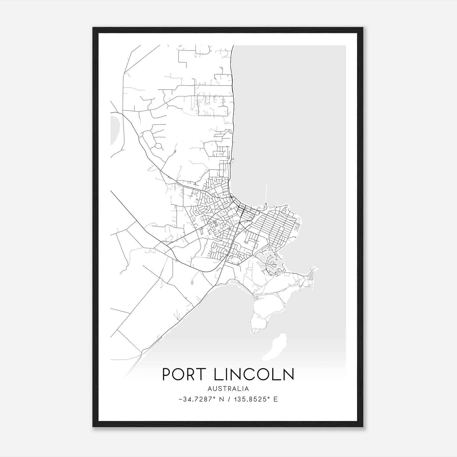 Port Lincoln Australia Map Poster, Modern Home Decor Wall Art Print