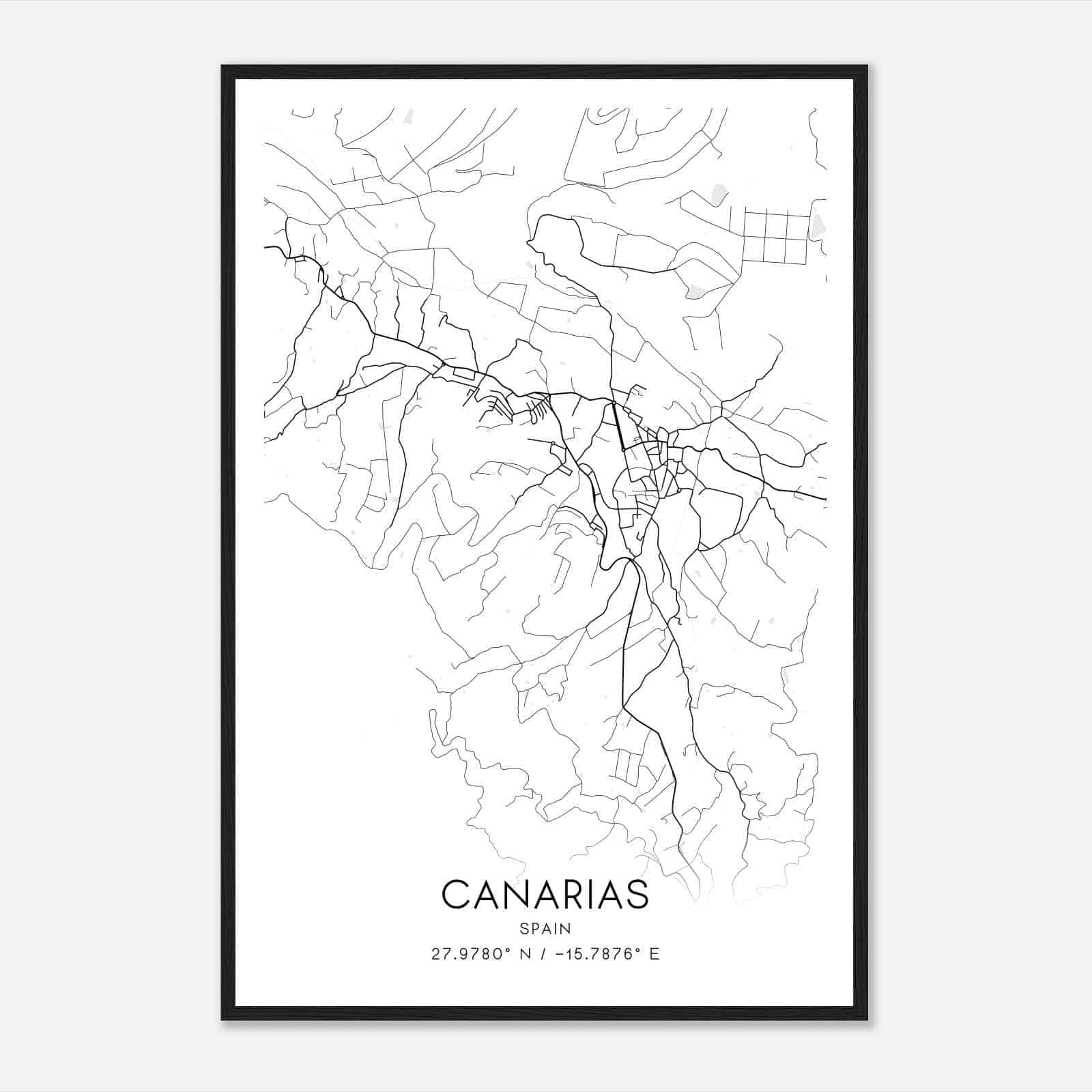 San Nicolas Spain Map Poster, Modern Home Decor Wall Art Print