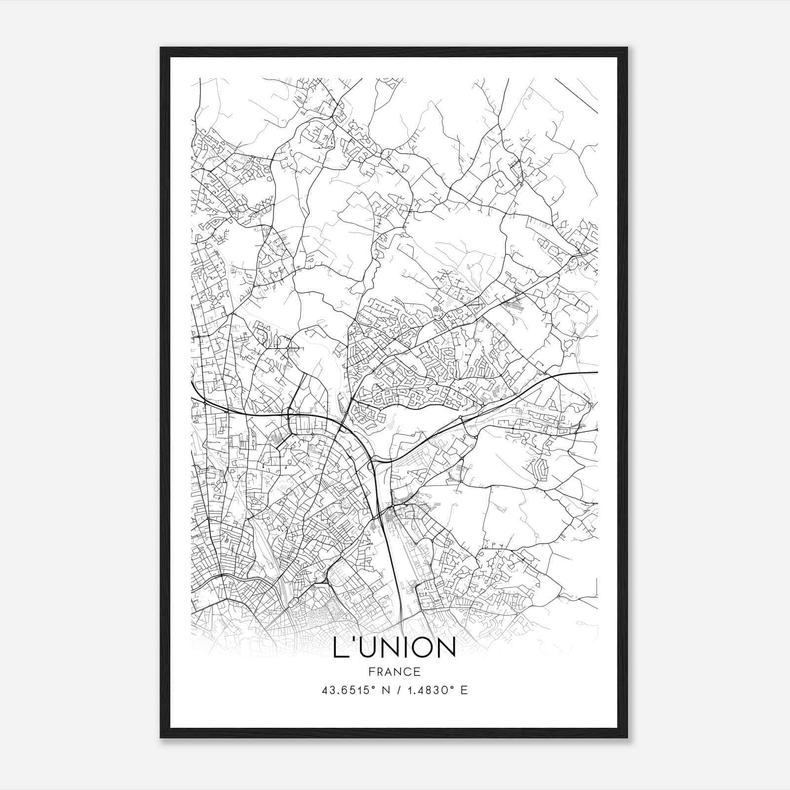 L’Union France Map Poster, Modern Home Decor Wall Art Print