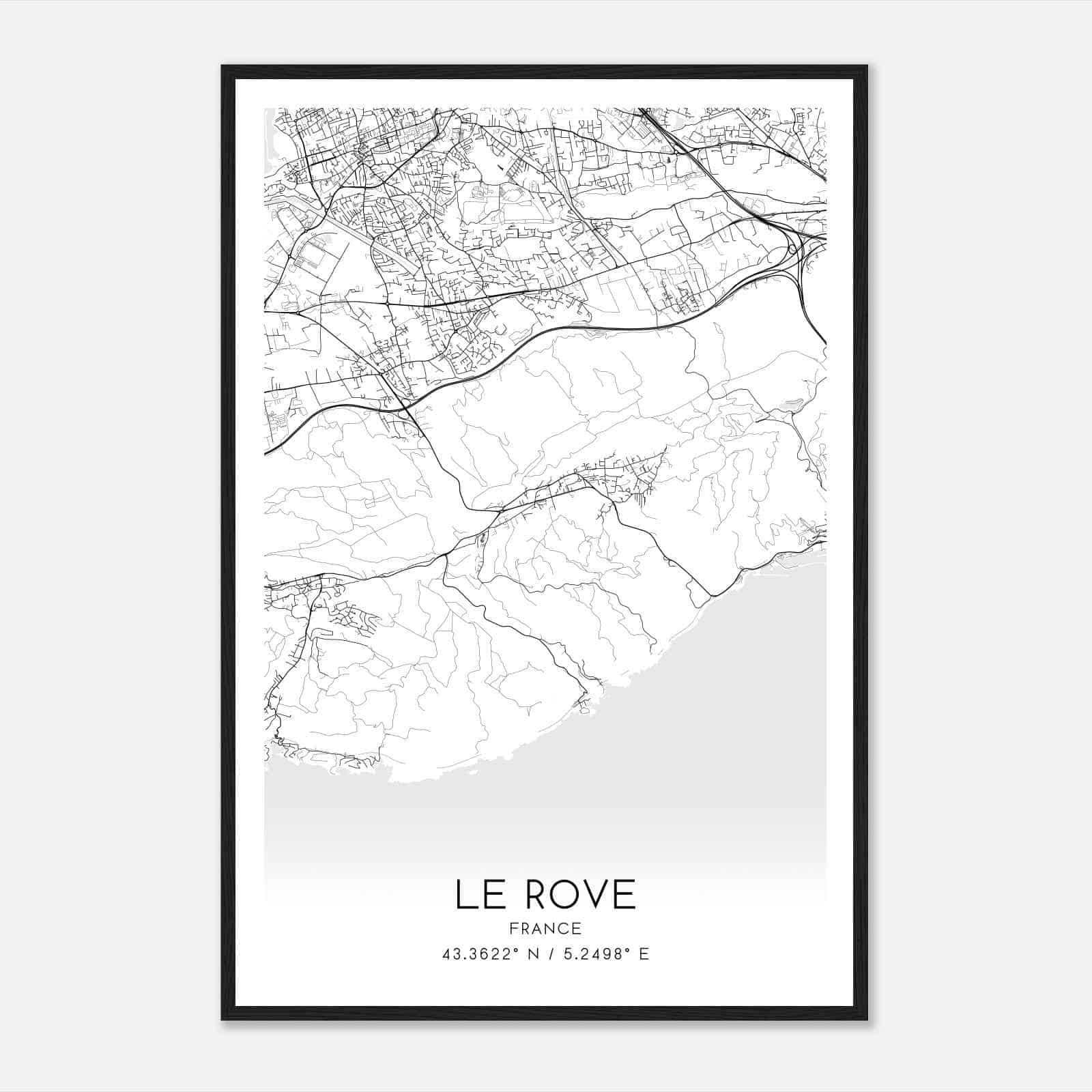Le Rove France Map Poster, Modern Home Decor Wall Art Print