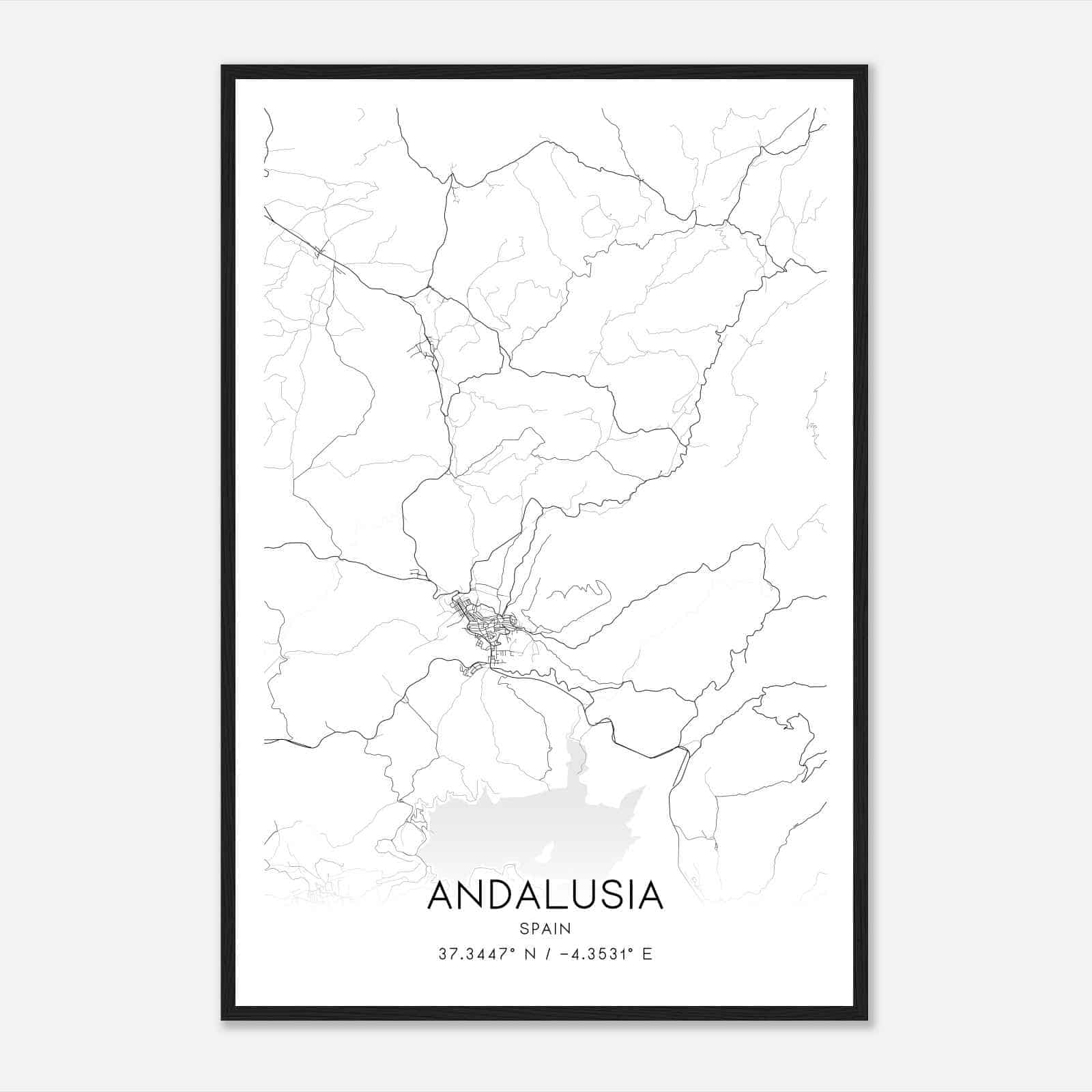 Rute Spain Map Poster, Modern Home Decor Wall Art Print