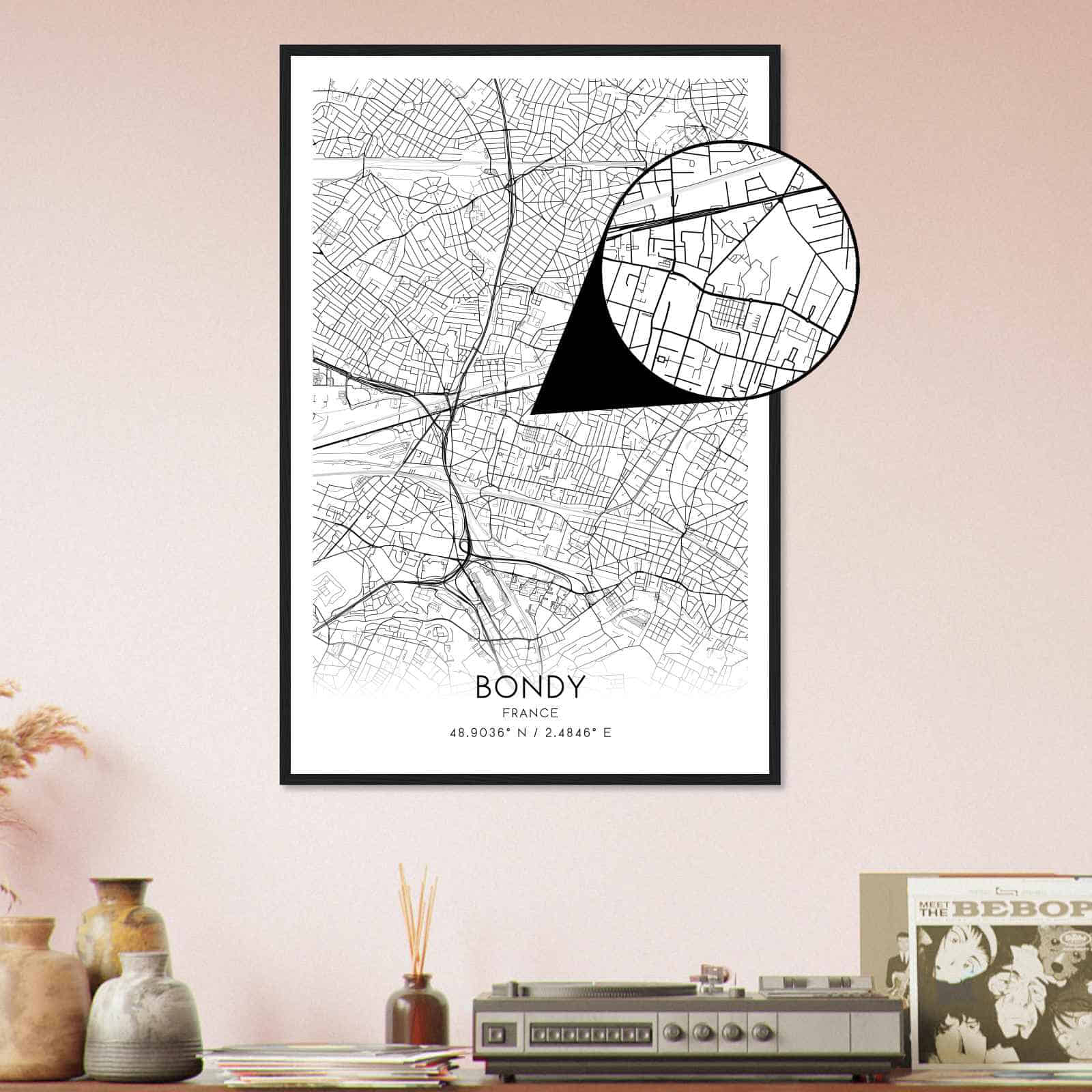 Deerfield Kansas Map Poster, Modern Home Decor Wall Art Print (Copy)