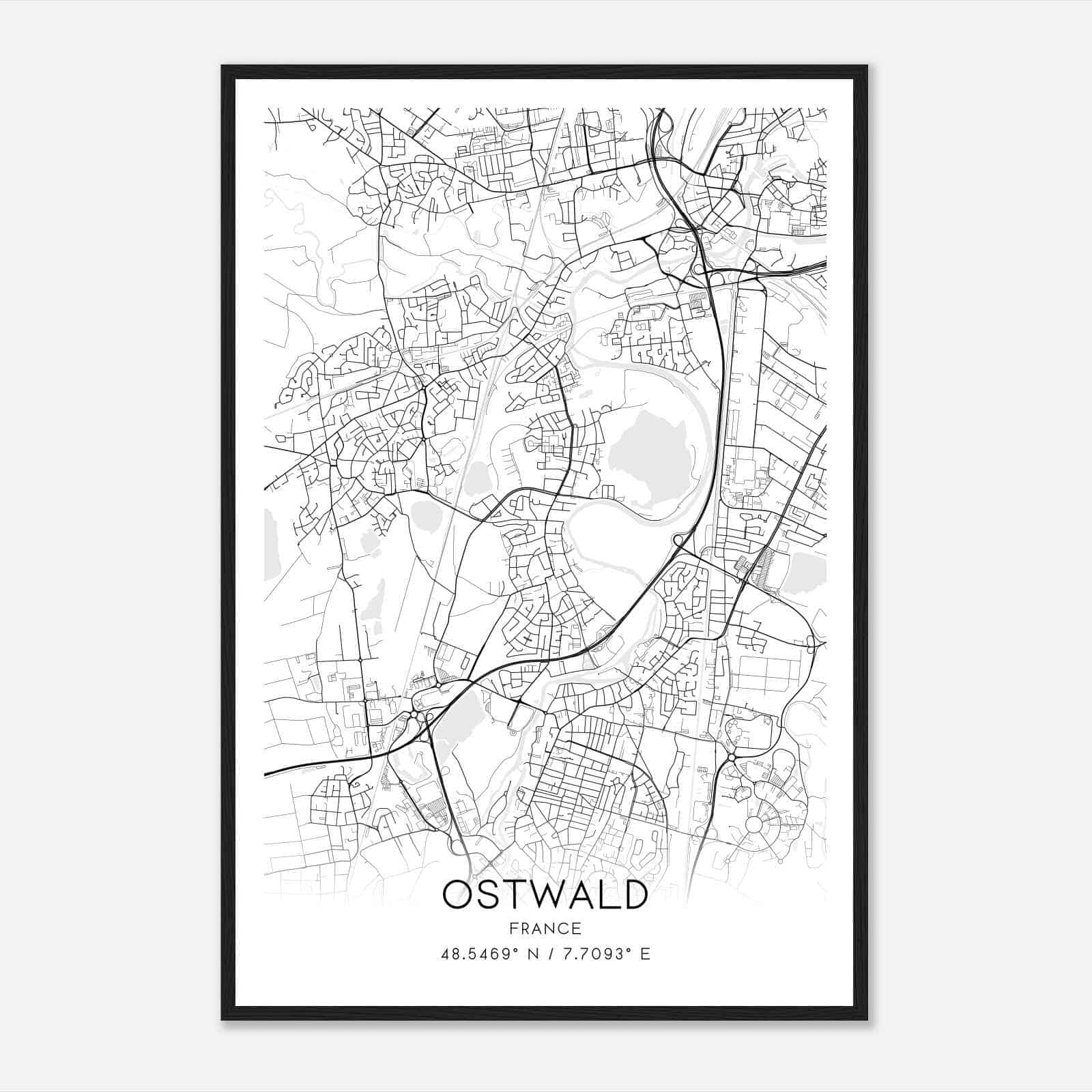 Ostwald France Map Poster, Modern Home Decor Wall Art Print