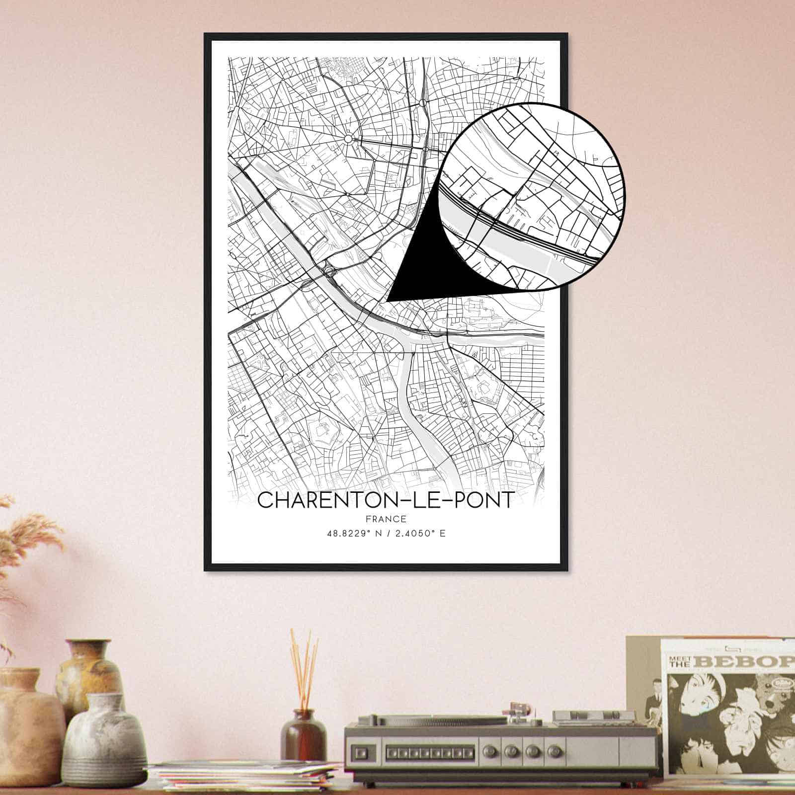 Deerfield Kansas Map Poster, Modern Home Decor Wall Art Print (Copy)