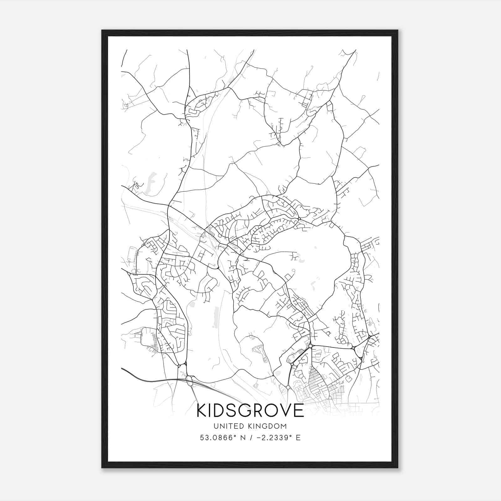 Kidsgrove United Kingdom Map Poster, Modern Home Decor Wall Art Print Kidsgrove United Kingdom Map Poster, Modern Home Decor Wall Art Print