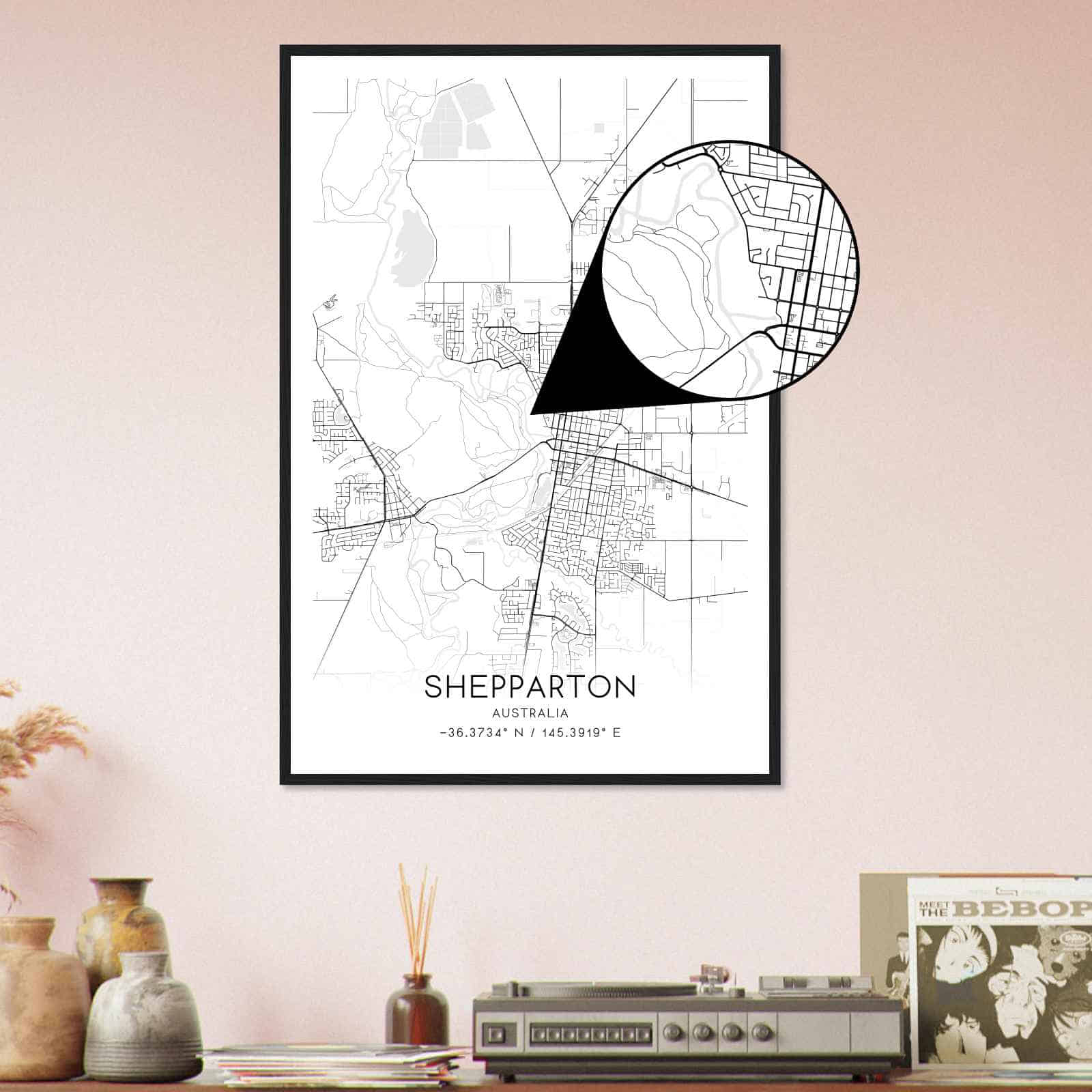 Deerfield Kansas Map Poster, Modern Home Decor Wall Art Print (Copy)