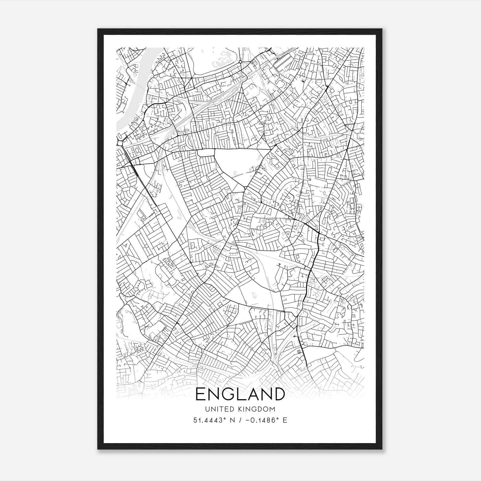 Balham United Kingdom Map Poster, Modern Home Decor Wall Art Print