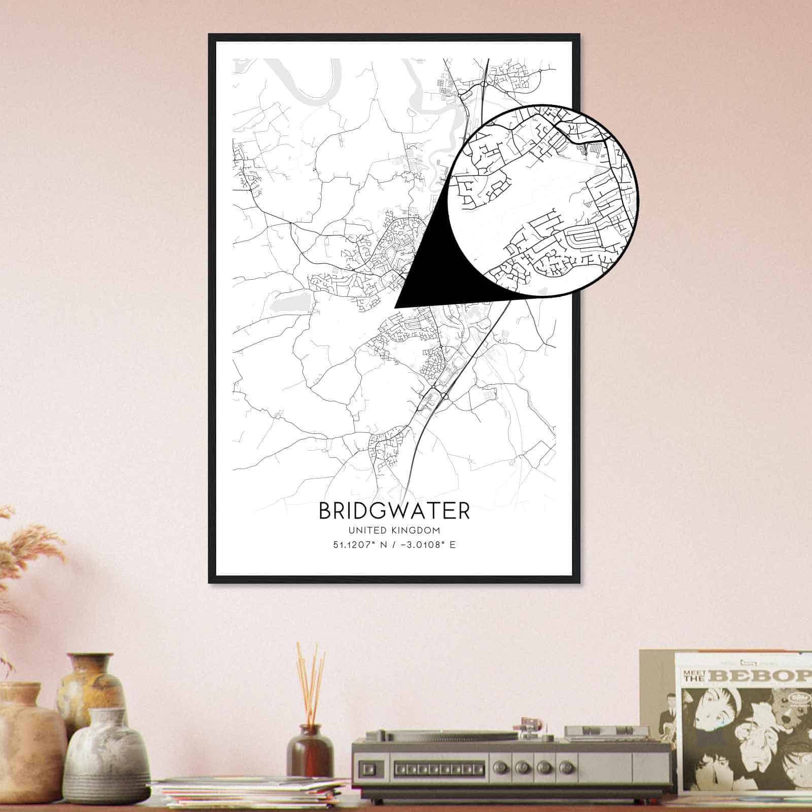 Deerfield Kansas Map Poster, Modern Home Decor Wall Art Print (Copy)