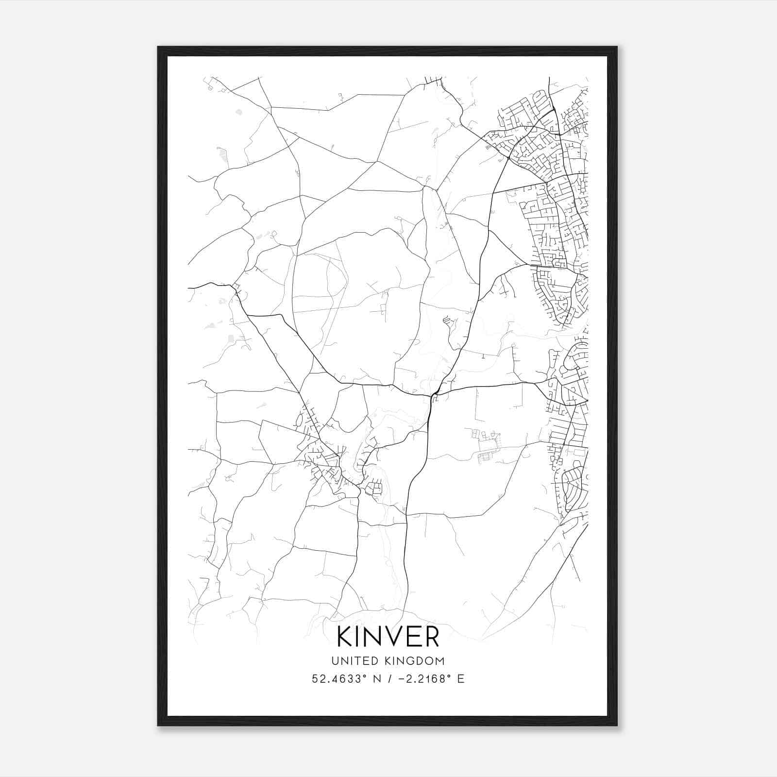 Kinvere United Kingdom Map Poster, Modern Home Decor Wall Art Print