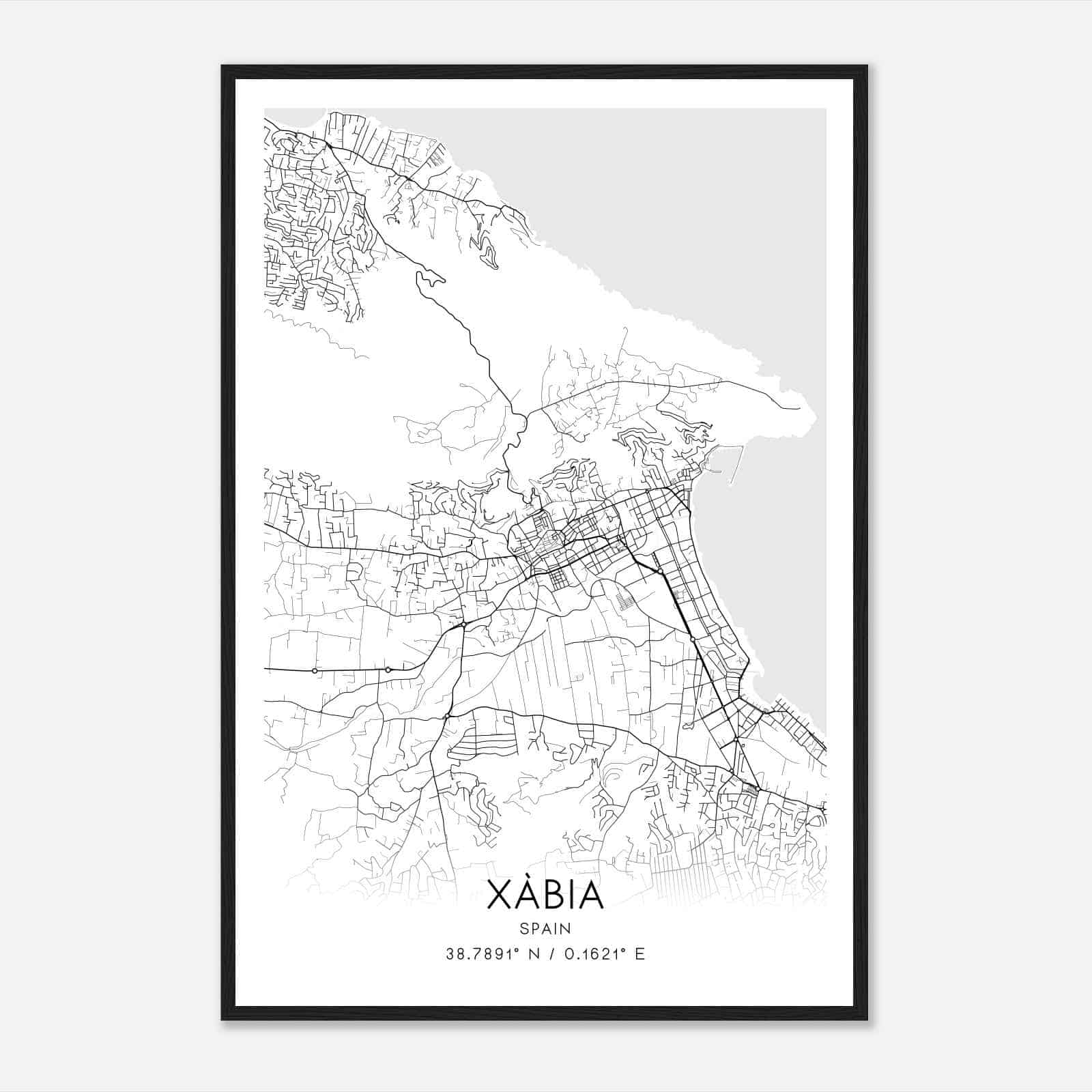 Javea Spain Map Poster, Modern Home Decor Wall Art Print Javea Spain Map Poster, Modern Home Decor Wall Art Print