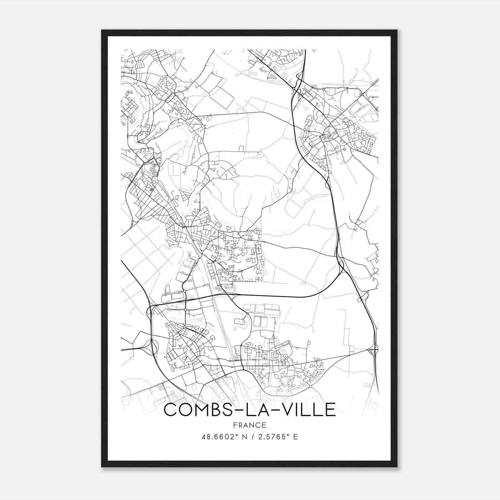 Combs-la-Ville France Map Poster, Modern Home Decor Wall Art Print Combs-la-Ville France Map Poster, Modern Home Decor Wall Art Print
