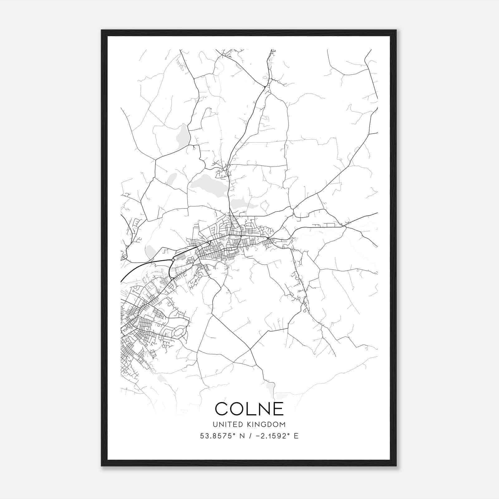 Colne United Kingdom Map Poster, Modern Home Decor Wall Art Print Colne United Kingdom Map Poster, Modern Home Decor Wall Art Print