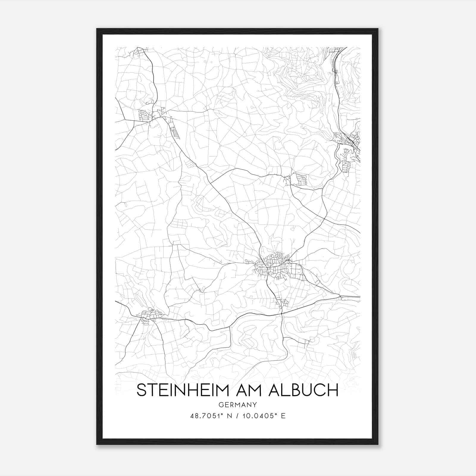 Steinheim am Albuch Germany Map Poster, Modern Home Decor Wall Art Print