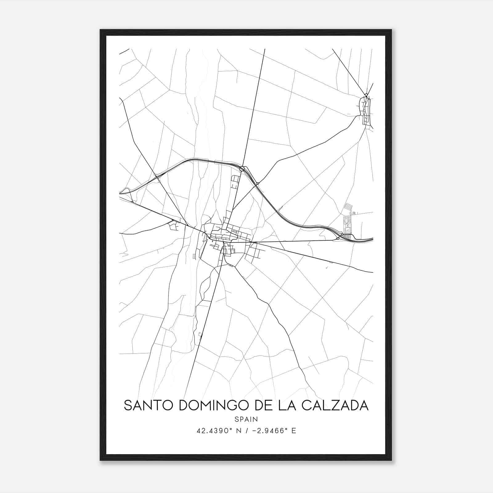 Santo Domingo de la Calzada Spain Map Poster, Modern Home Decor Wall Art Print