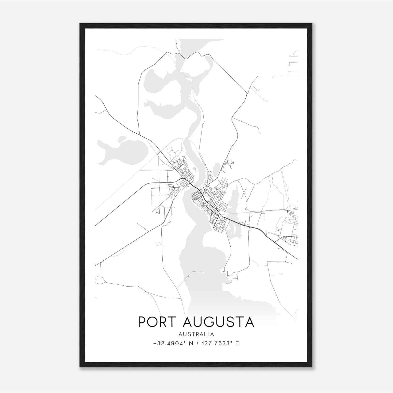 Port Augusta Australia Map Poster, Modern Home Decor Wall Art Print