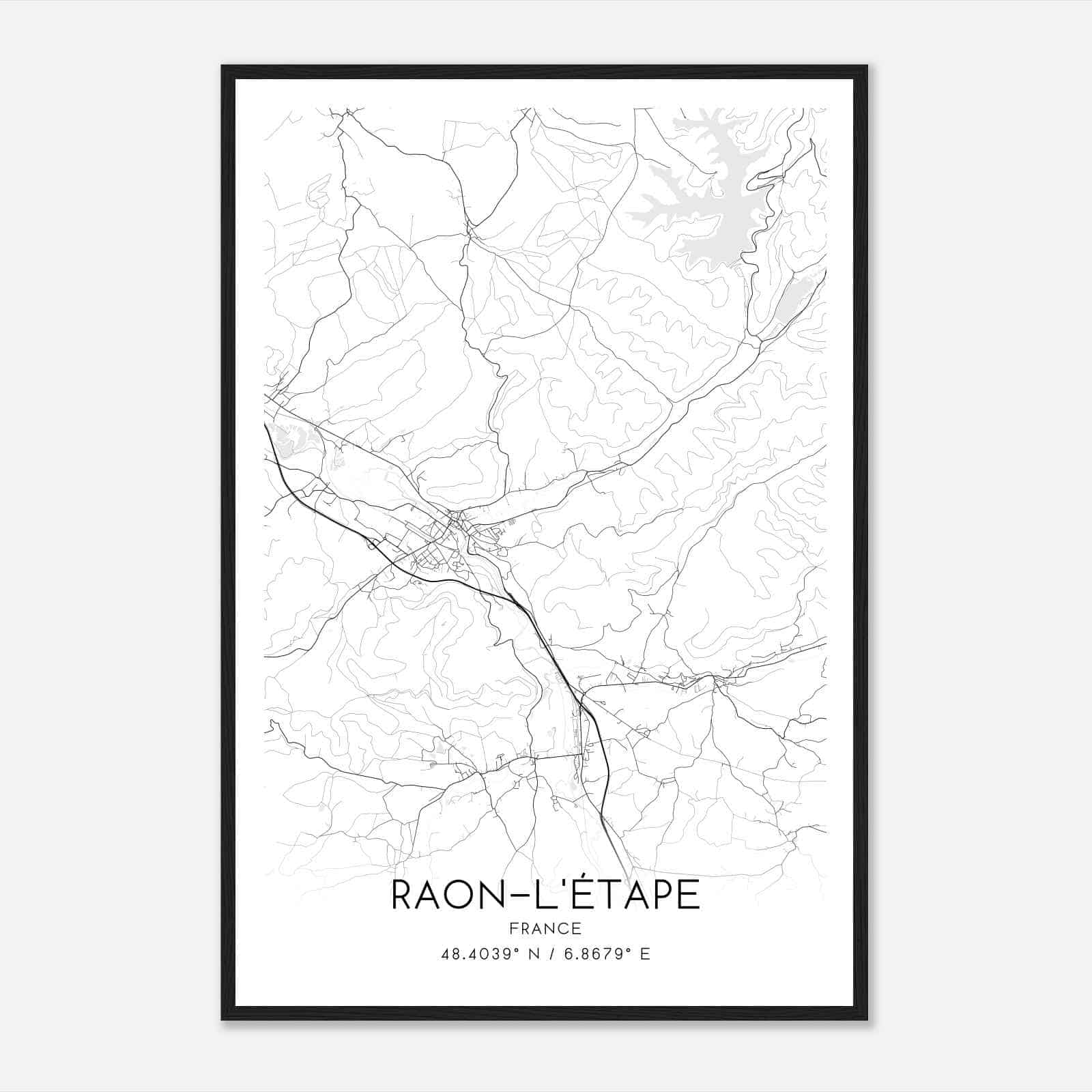 Raon-l’Etape France Map Poster, Modern Home Decor Wall Art Print