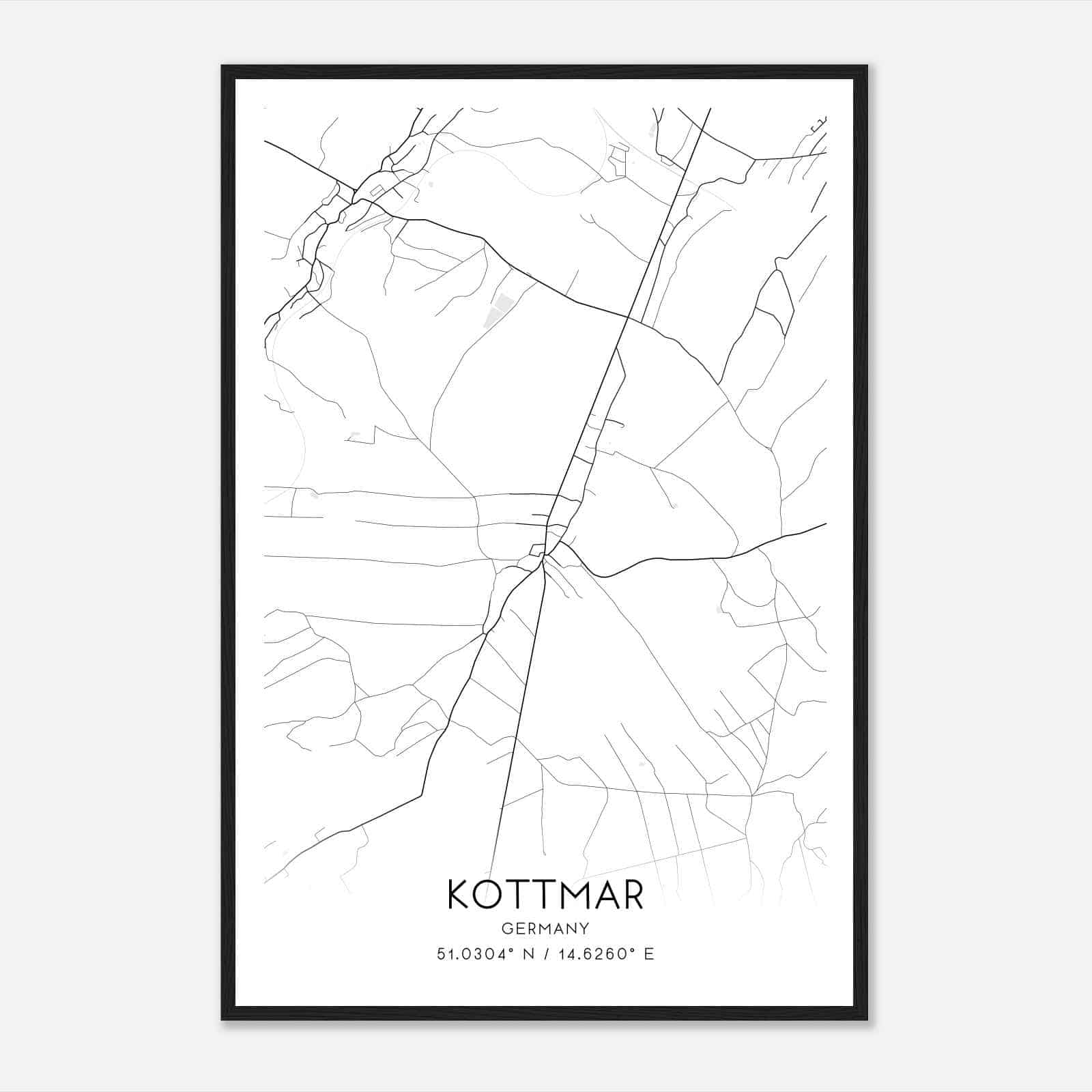 Kottmarsdorf Germany Map Poster, Modern Home Decor Wall Art Print