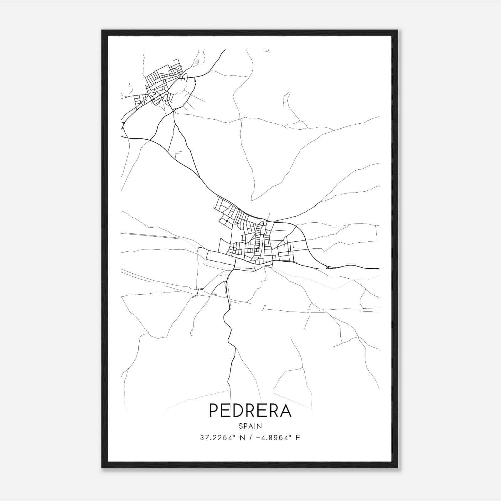 Pedrera Spain Map Poster, Modern Home Decor Wall Art Print