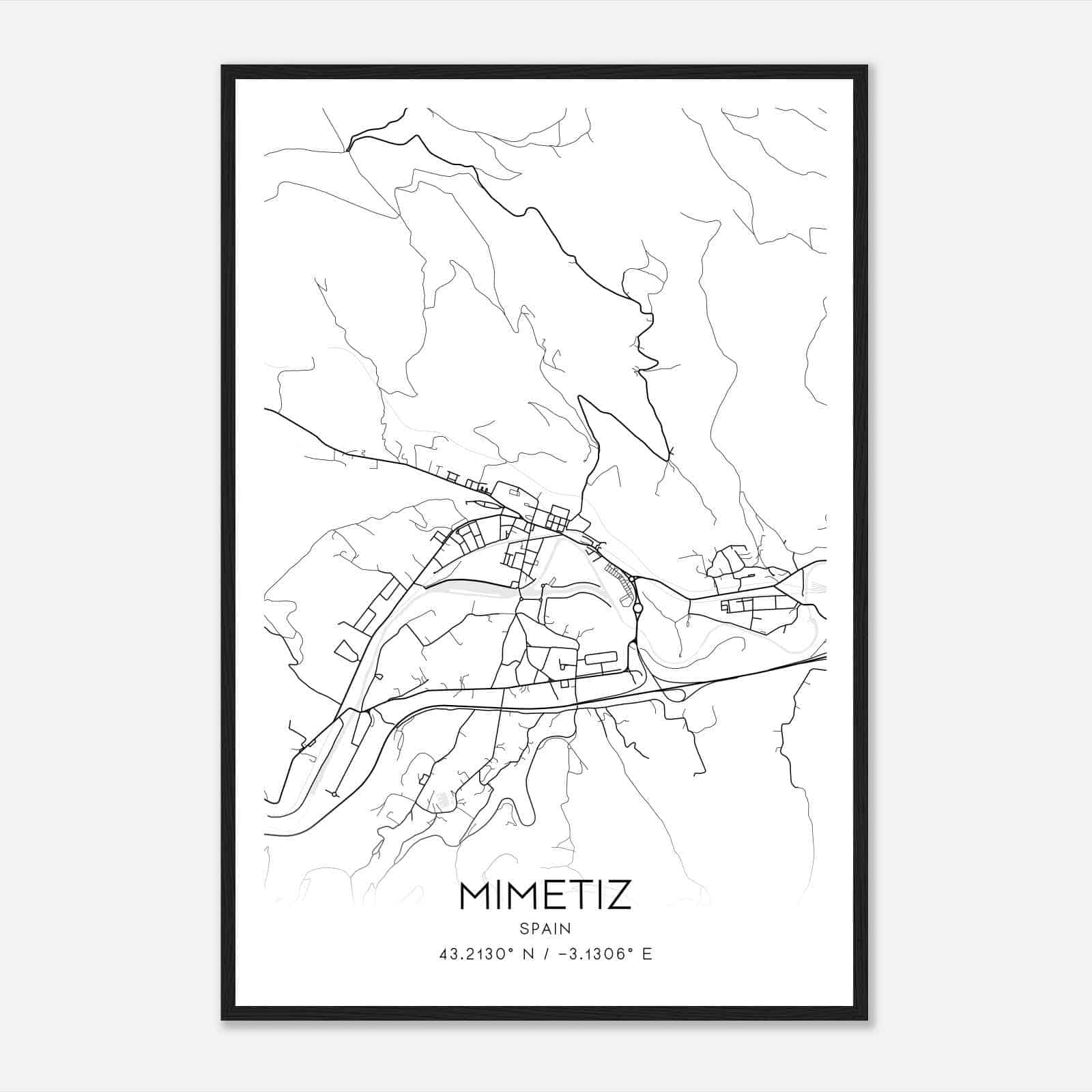 El Corrillo Spain Map Poster, Modern Home Decor Wall Art Print