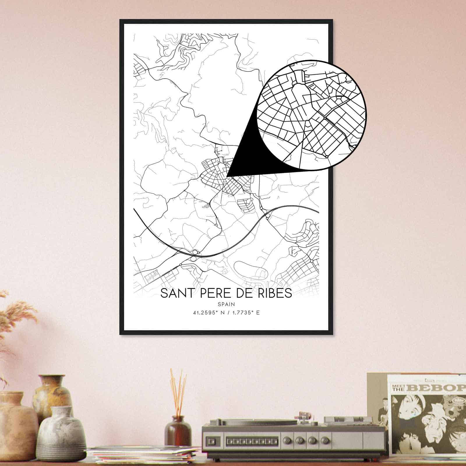 Deerfield Kansas Map Poster, Modern Home Decor Wall Art Print (Copy)