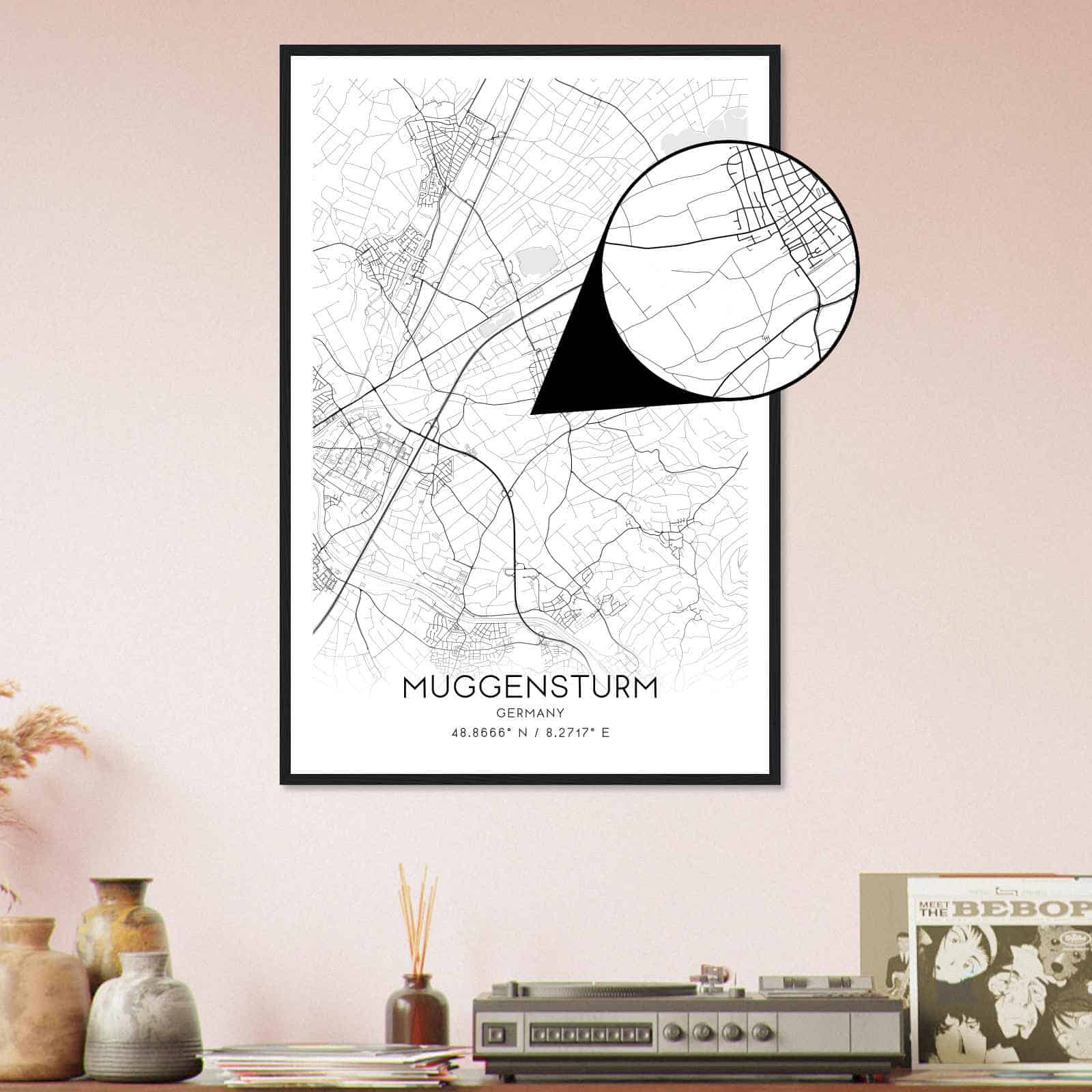 Deerfield Kansas Map Poster, Modern Home Decor Wall Art Print (Copy)
