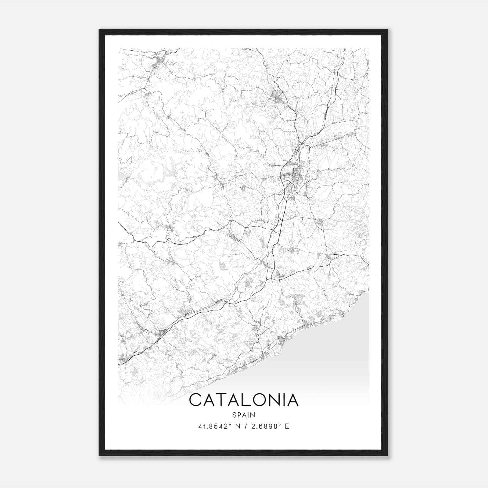 La Selva Spain Map Poster, Modern Home Decor Wall Art Print