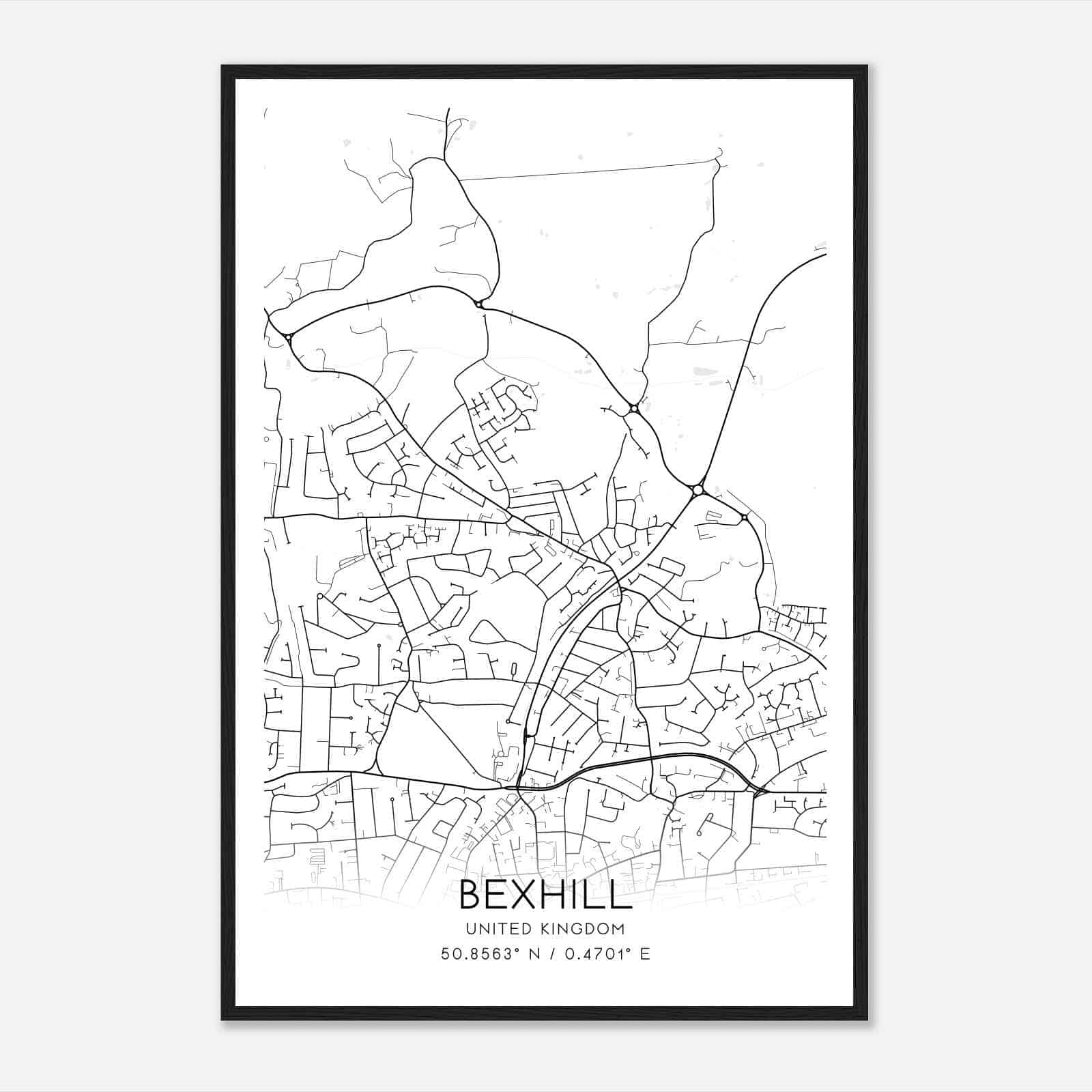 Sidley United Kingdom Map Poster, Modern Home Decor Wall Art Print