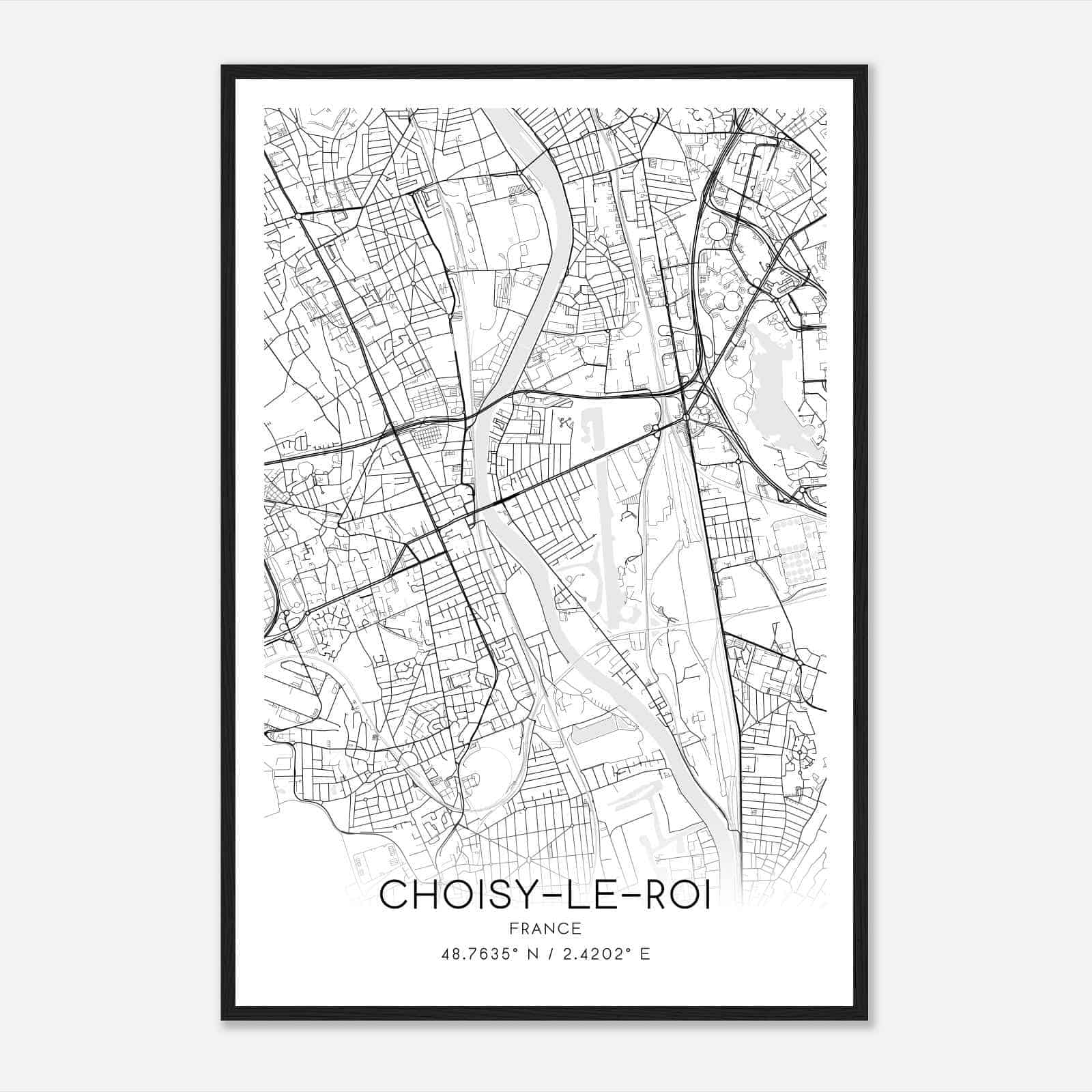 Choisy-le-Roi France Map Poster, Modern Home Decor Wall Art Print Choisy-le-Roi France Map Poster, Modern Home Decor Wall Art Print